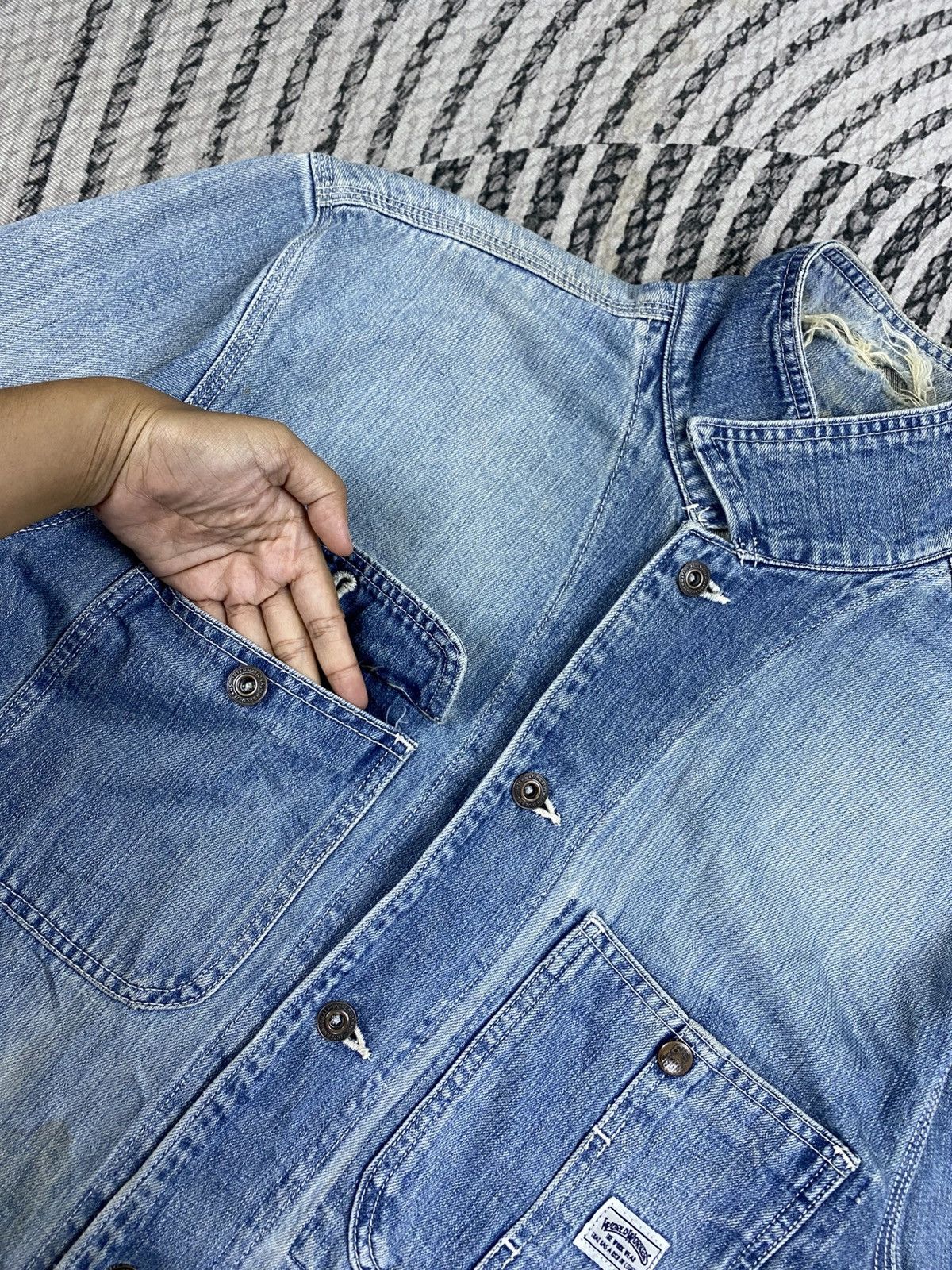Big John 🔥70s Vintage Big John Chore Denim Jacket Size US L / EU 52-54 / 3 - 7 Thumbnail