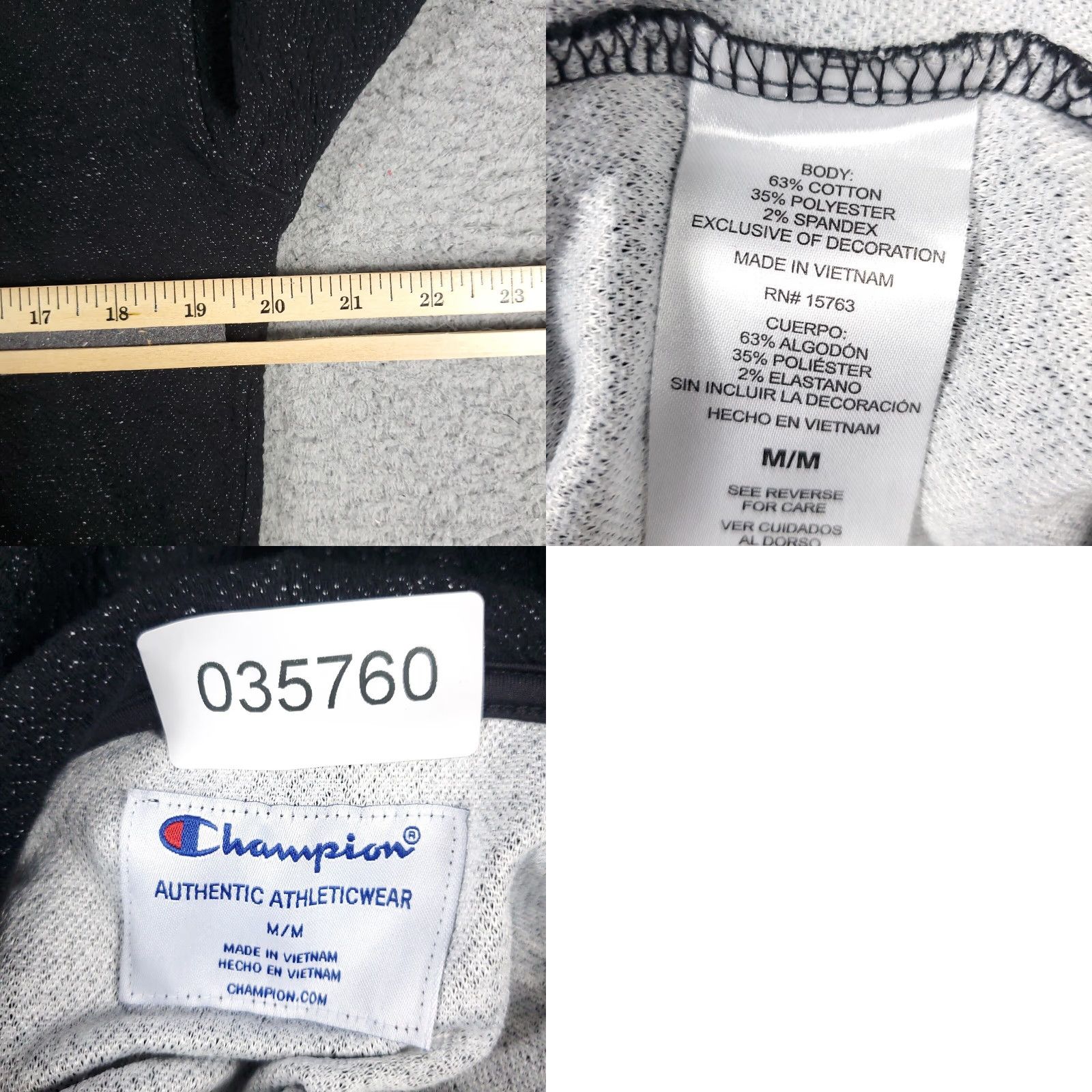 Champion VINTAGE Champion Hoodie Women’s Medium Black Casual Pullover All Seasons Logo Size M / US 6-8 / IT 42-44 - 8 Thumbnail