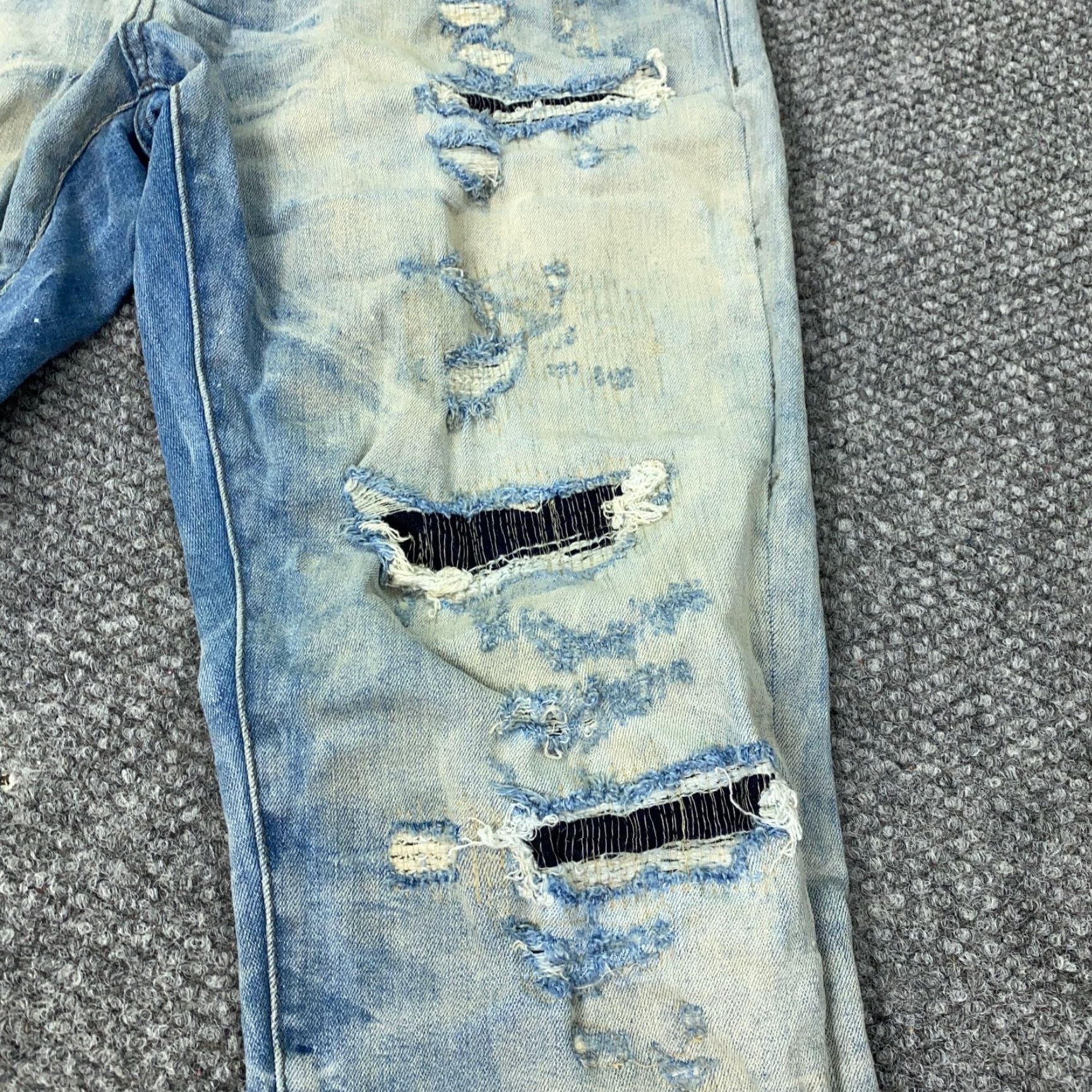 Jordan Craig Jordan Craig Lagacy Edition Jeans Mens 34x30 Blue Distressed Stretch Denim 5-Pocket Straight Inseam 29in Regular Size Mens Size US 34 / EU 50 - 6 Thumbnail