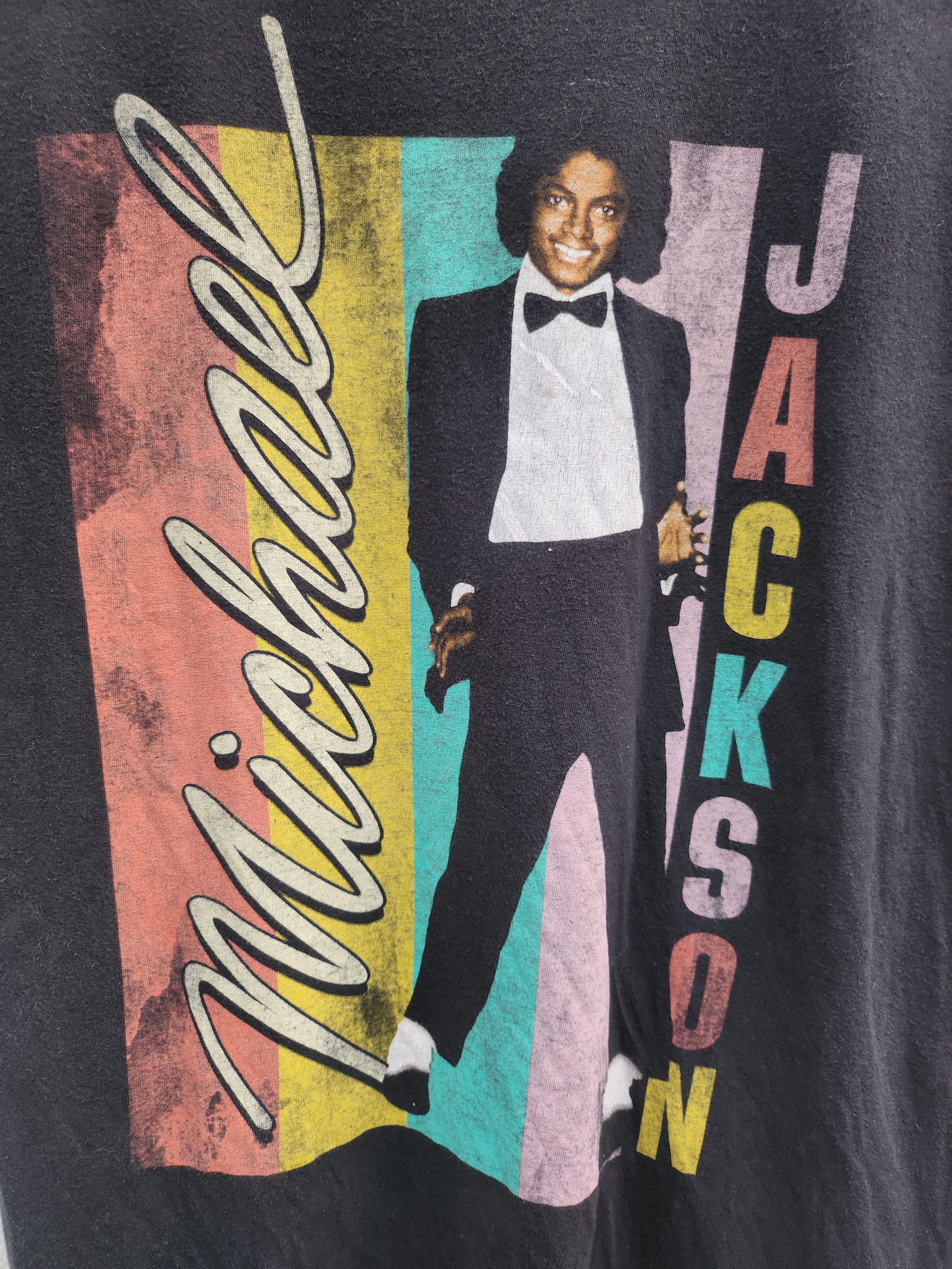 Michael Jackson 💥Vtg Style Micheal Jackson Colorful TShirt Size US XL / EU 56 / 4 - 2 Thumbnail