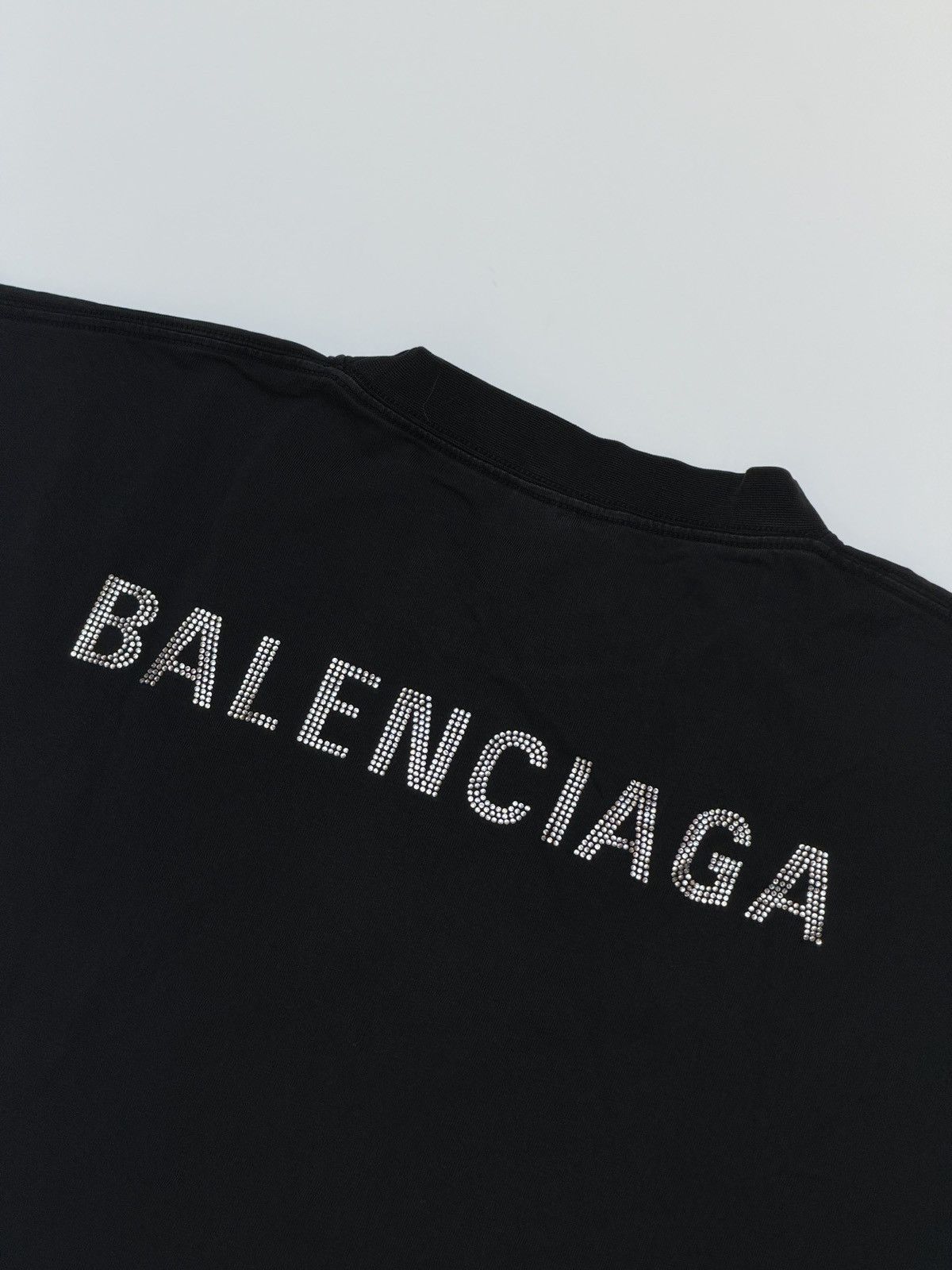 Balenciaga Balenciaga Rhinestone Logo Back Tee Shirt Size US XS / EU 42 / 0 - 4 Thumbnail