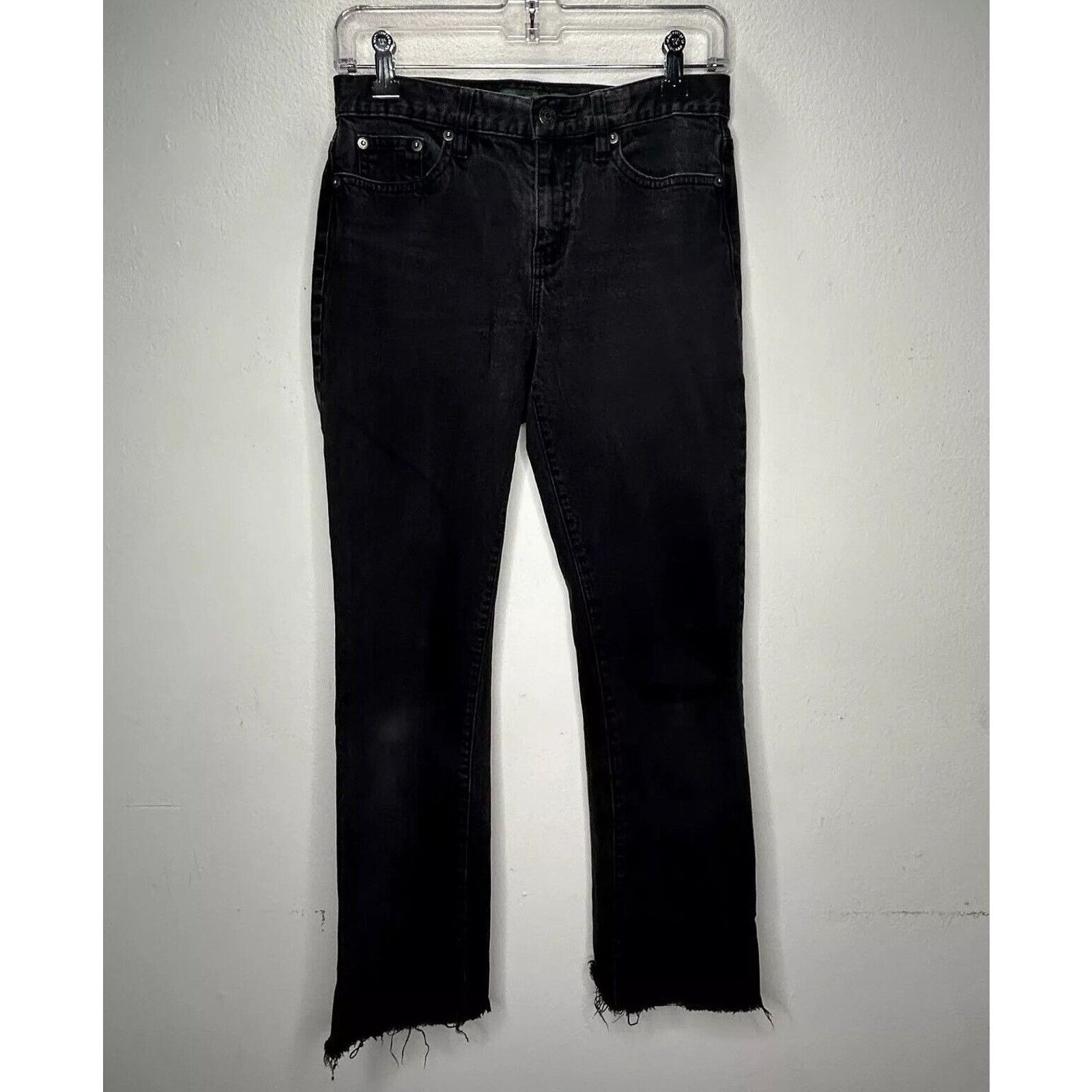 Ralph Lauren Ralph Lauren Washed Black Raw Hem Straight Jeans Size 2 Size 26" / US 2 / IT 38 - 4 Thumbnail