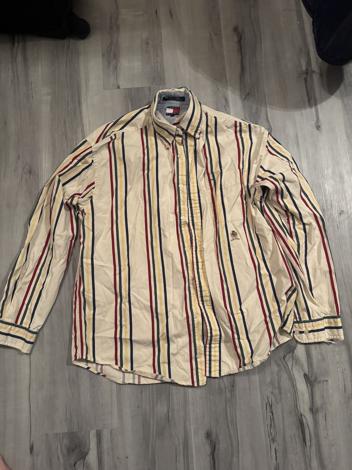 Tommy Hilfiger × Vintage Tommy Hilfiger Stripped Button Up Size US L / EU 52-54 / 3 - 1 Thumbnail