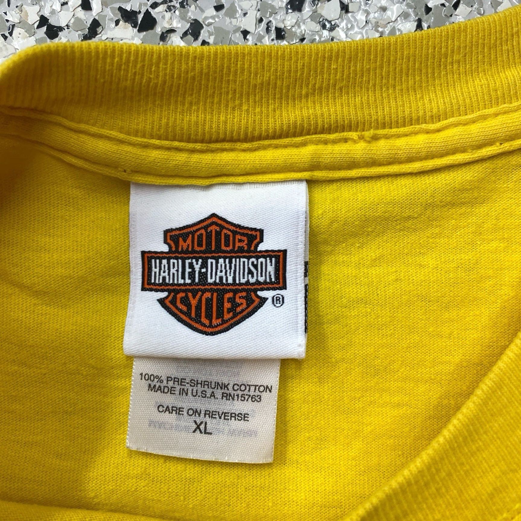 Harley Davidson VINTAGE Harley-Davidson T Shirt Adult XL Yellow Motorcycle Graphic Print Short Sleeve Crew Neck Cotton Size US XL / EU 56 / 4 - 2 Thumbnail