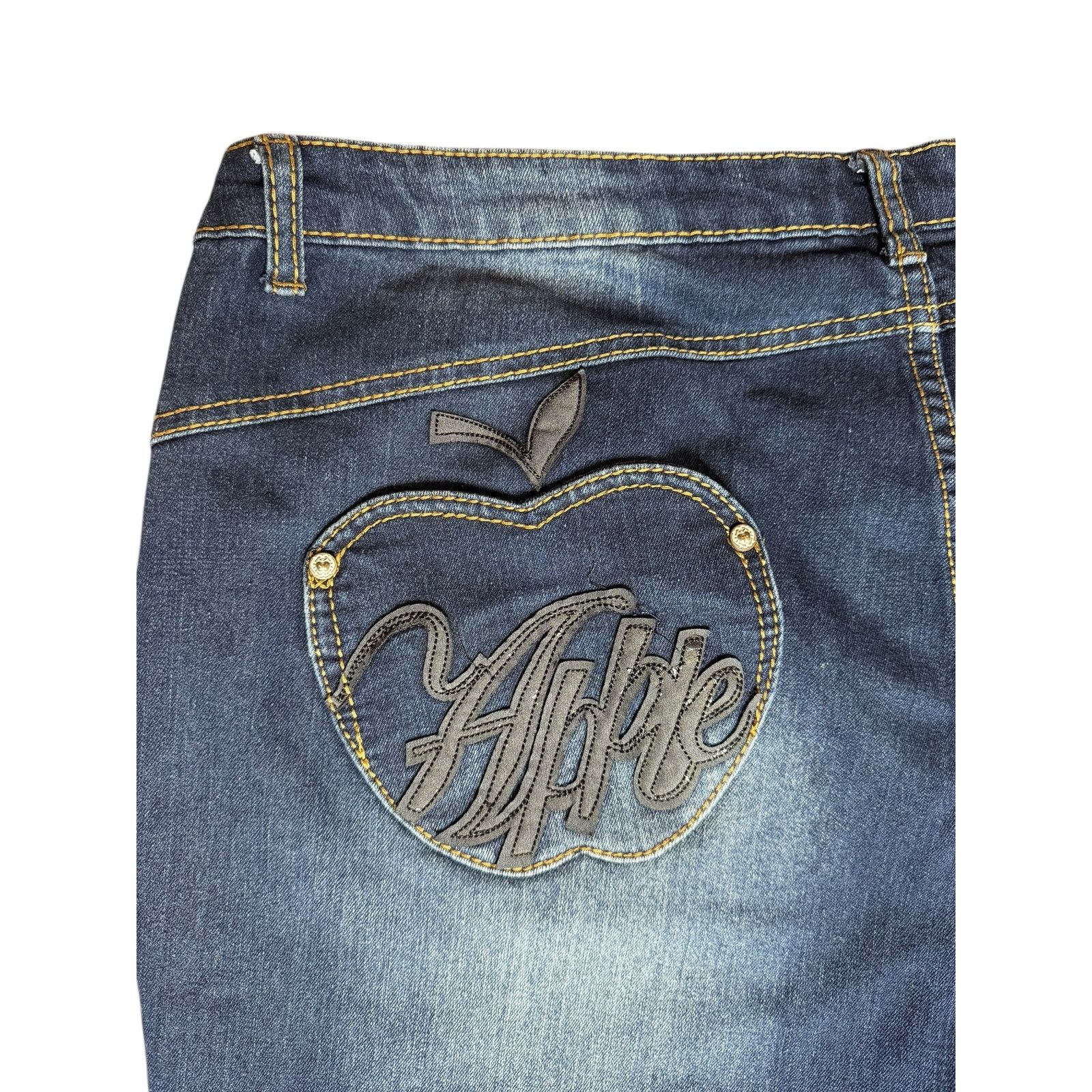Apple × Vintage Vintage Y2k Apple Bottoms Embroidered Jeans Plus Size 22 Size 22" - 6 Thumbnail