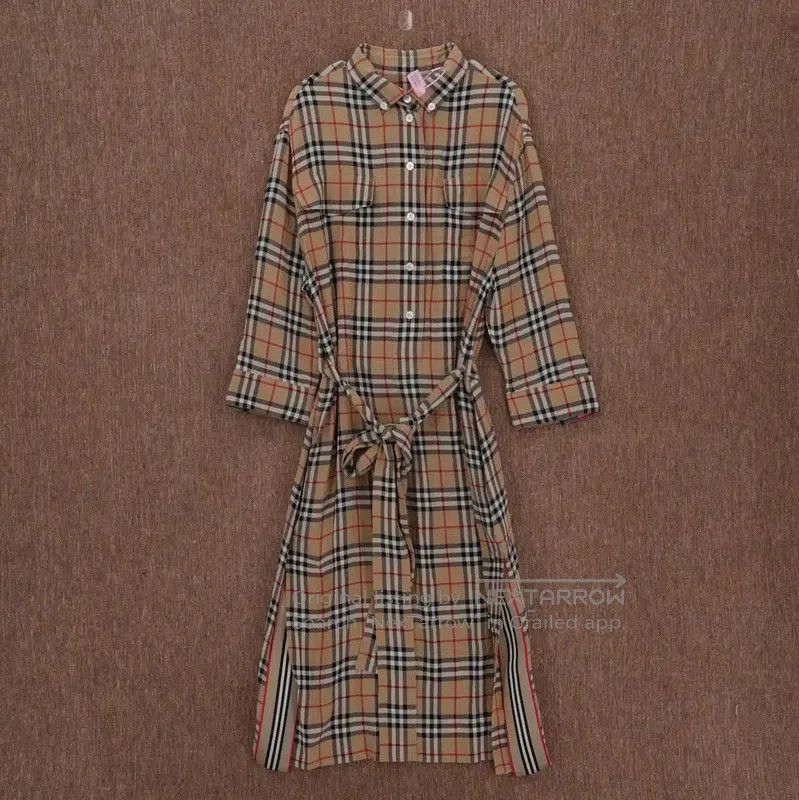 Burberry Burberry Women's Long Sleeve Checked Dress. Size M / US 6-8 / IT 42-44 - 1 Thumbnail