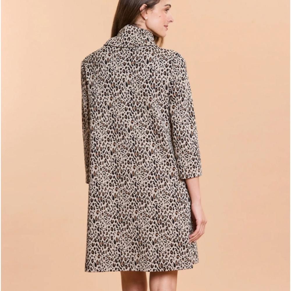 Designer Tyler Boe l Kim Leopard Cowl Neck Dress Large Size L / US 10 / IT 46 - 2 Thumbnail