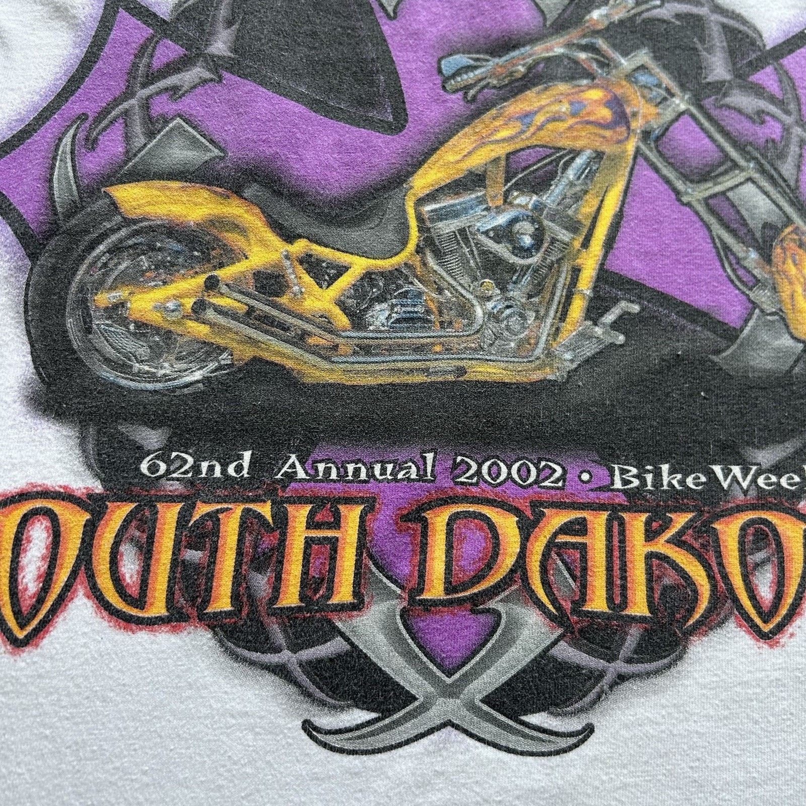 Anvil Vintage Y2K Strugis T Shirt XL 2002 Bike Week Motorcycle Art Size US XL / EU 56 / 4 - 7 Thumbnail
