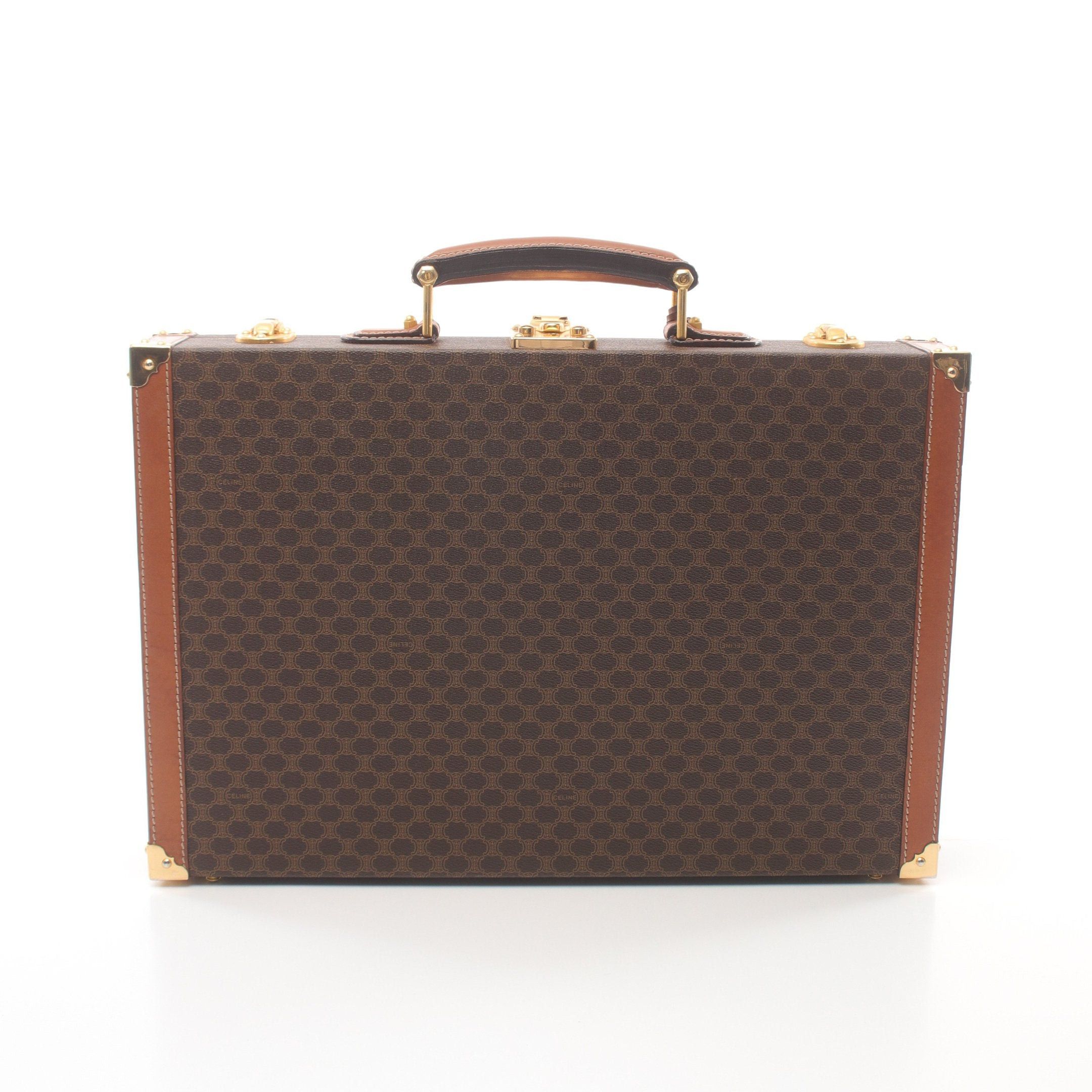 Celine Celine Macadam Attache Case Business Bag Leather Dark Brown Size ONE SIZE - 1 Thumbnail
