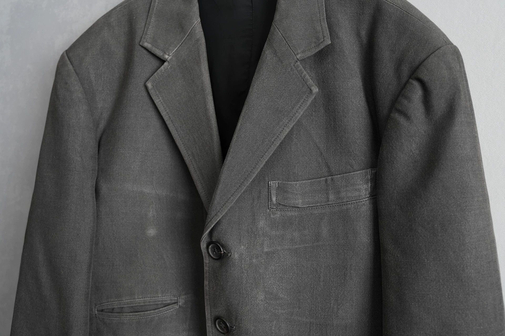 Yohji Yamamoto Yohji Yamamoto 91SS Cement Gray Silk Jacket Size US M / EU 48-50 / 2 - 4 Thumbnail