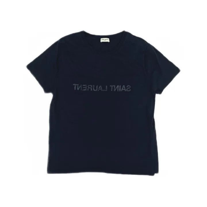 Saint Laurent Paris Saint Laurent Navy Logo Short Sleeve T-Shirt-2507 Size US XL / EU 56 / 4 - 8 Thumbnail