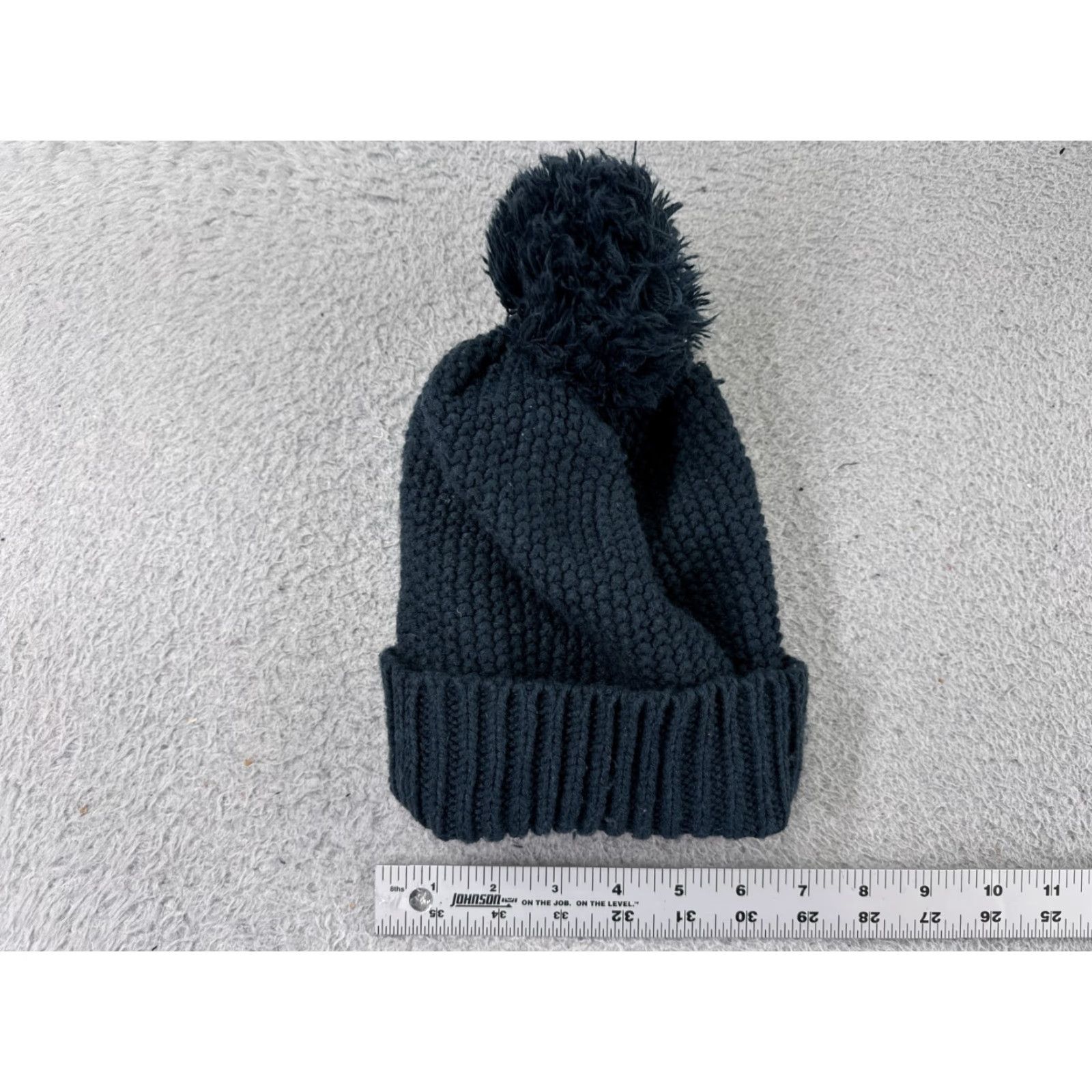 Vintage Beanie Beanie, Toque WOMENS One Size Blue 100% Acrylic Knit Hat/Cap Ski Theme Winter Adult Womens Size ONE SIZE - 3 Thumbnail