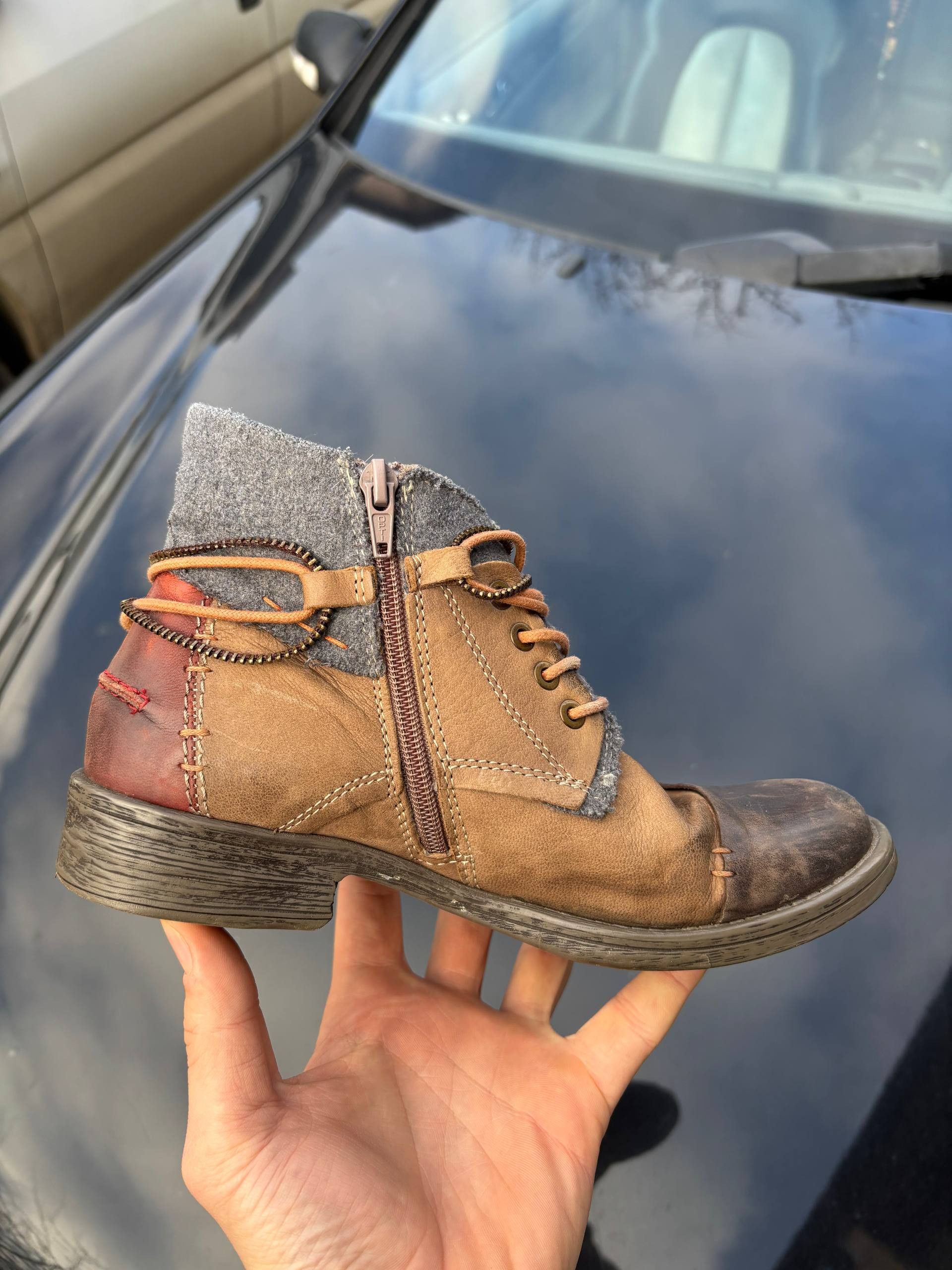 Japanese Brand VTG AS 98 IfSixWasNine Vibe Buggati Zip Leather Boots Size US 7 / IT 37 - 8 Thumbnail