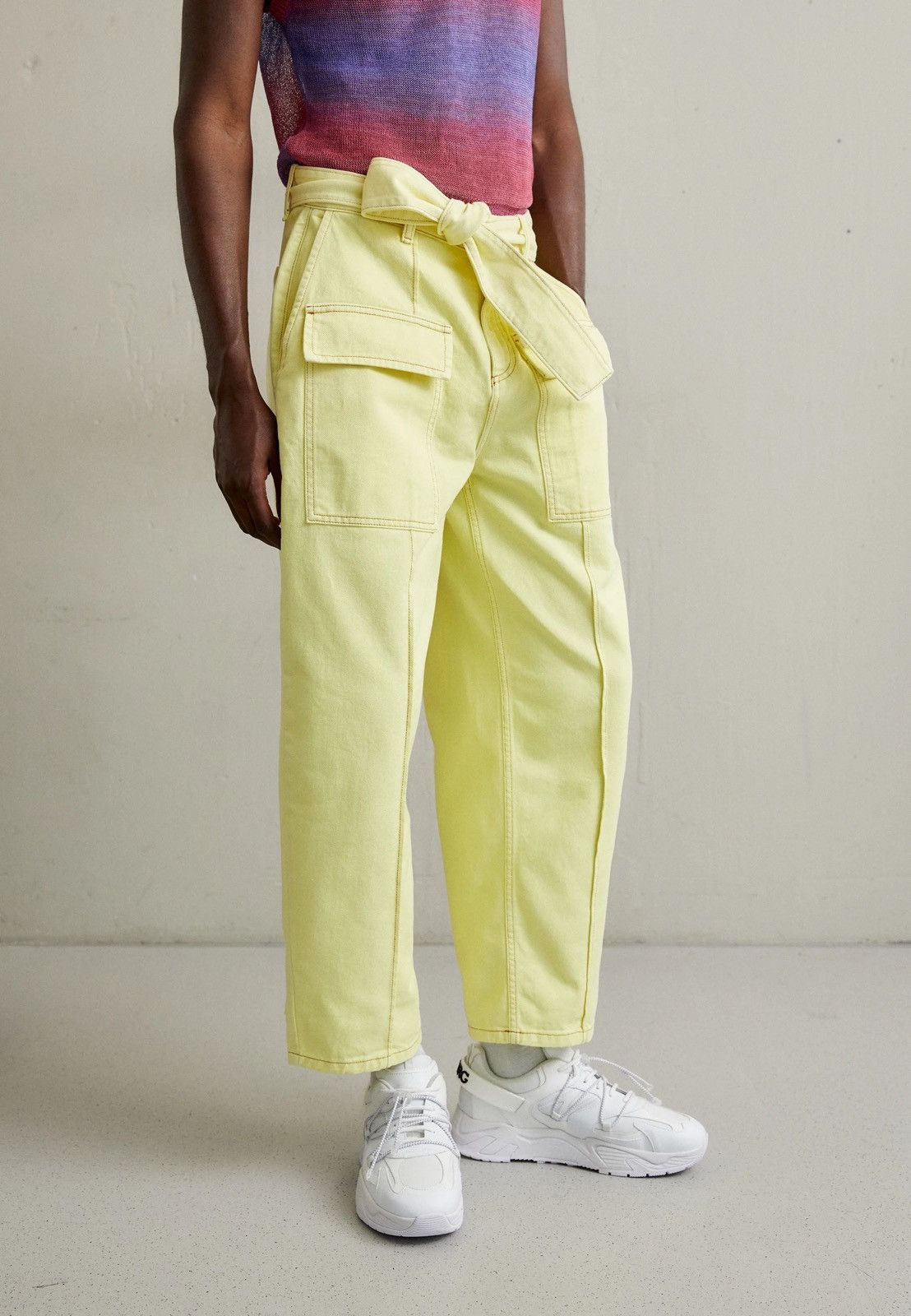 Other !DS! SS22 Lukhanyo Mdingi Belted Yellow Denim Pants Size US 30 / EU 46 - 2 Thumbnail