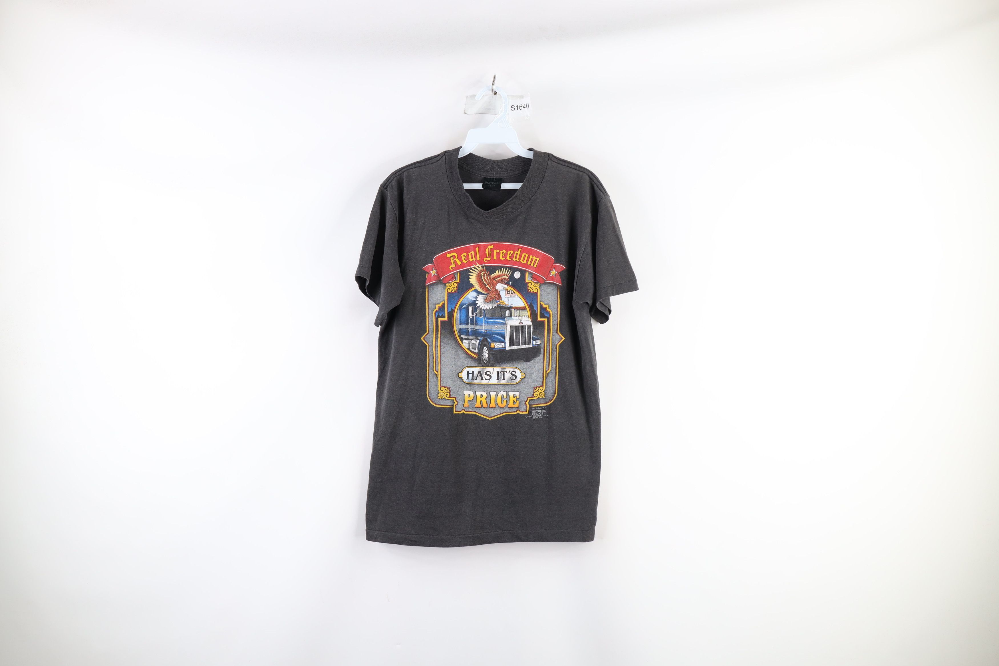 Vintage 90s Truckers Choice Driver Real Freedom T-Shirt USA