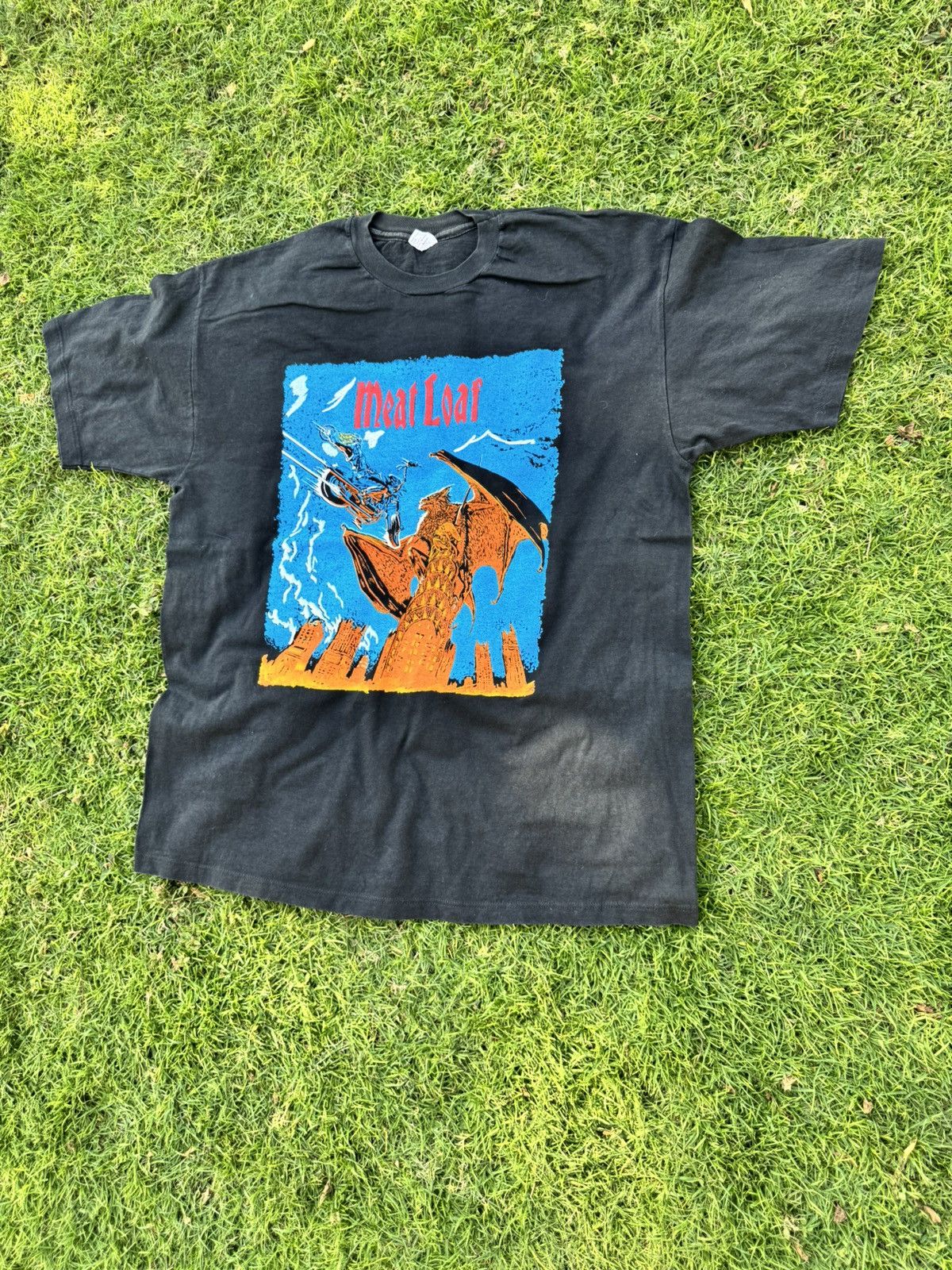 Vintage Vintage Meat Loaf World Tour Band T Shirt Size US XL / EU 56 / 4 - 2 Thumbnail