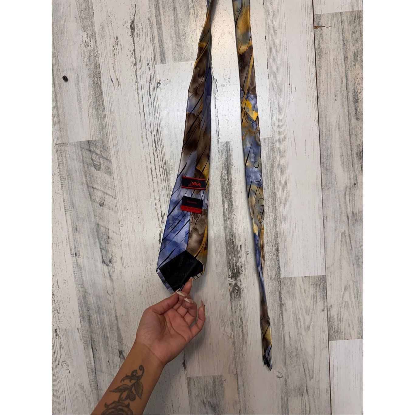 Pedro Garcia J. Garcia Silk Tie Wetlands I Collection 57 Abstract Pattern Size ONE SIZE - 6 Thumbnail