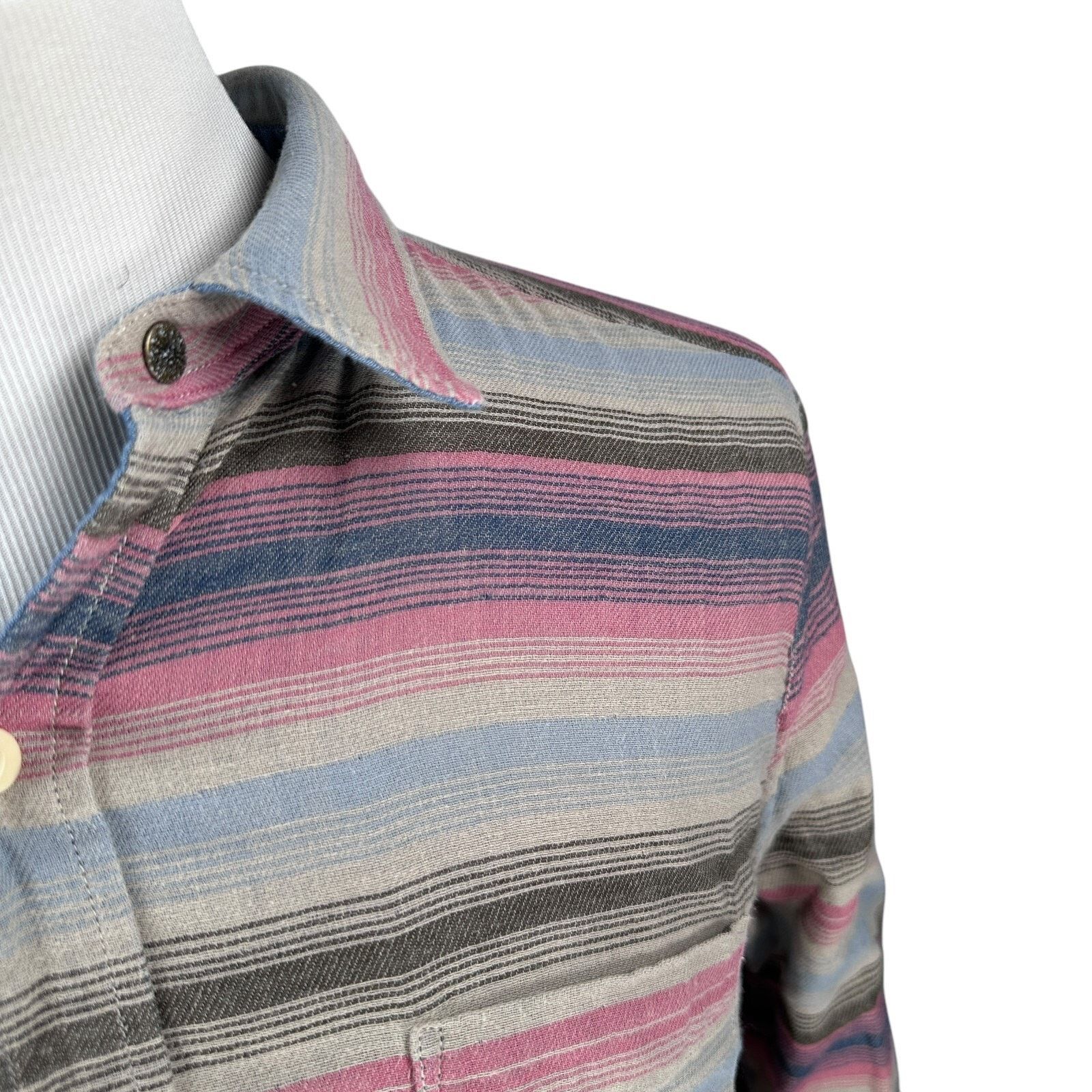 Faherty Faherty Reversible Belmar Shirt Mens L Blue Pink Long Sleeve Size US L / EU 52-54 / 3 - 6 Thumbnail