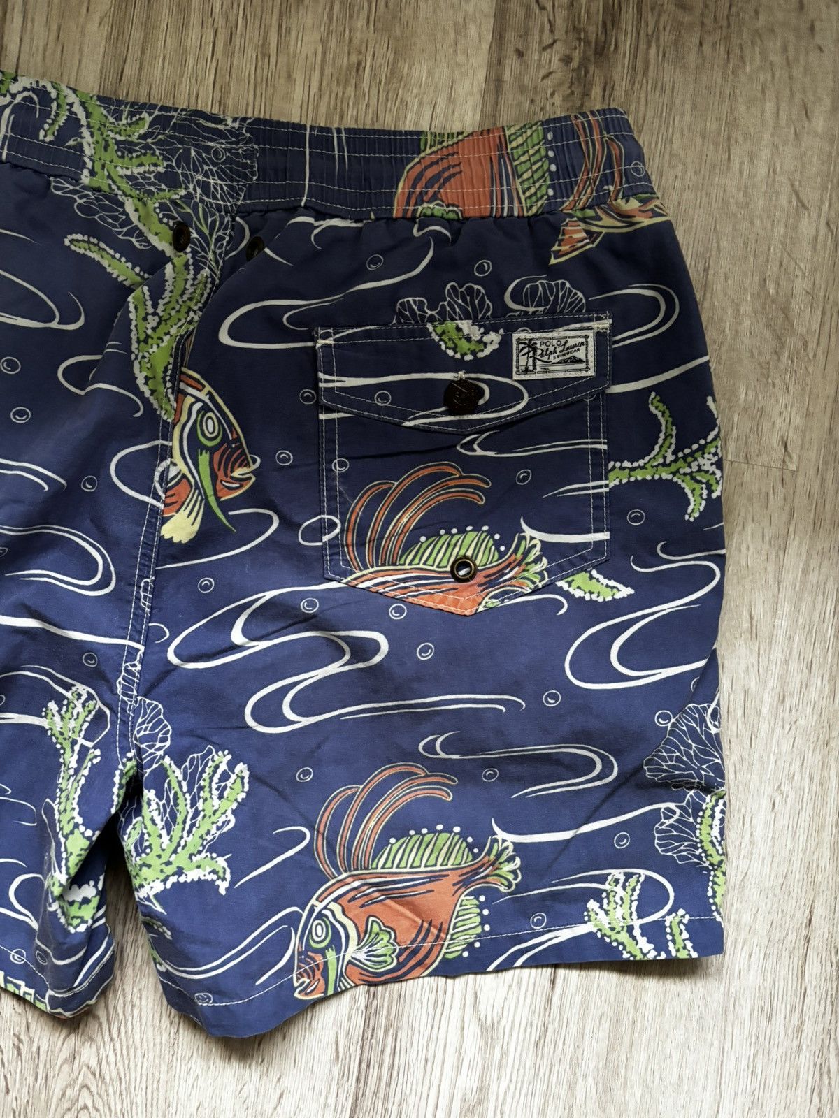 Polo Ralph Lauren Polo Ralph Lauren Blue Fish Print Cargo Swimming Trunks Size US 34 / EU 50 - 14 Thumbnail