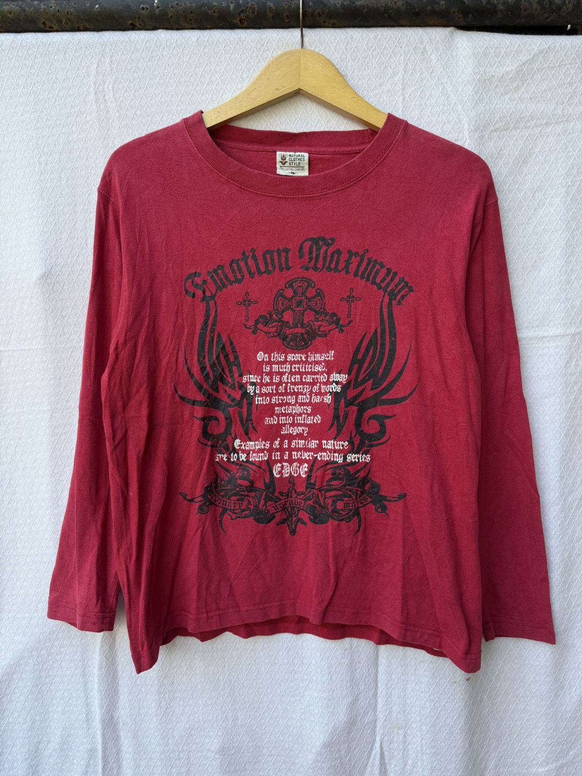 Hysteric Glamour Natural Clothes Poem Cross Gothic Vkei Style Longsleeve Size US M / EU 48-50 / 2 - 1 Thumbnail