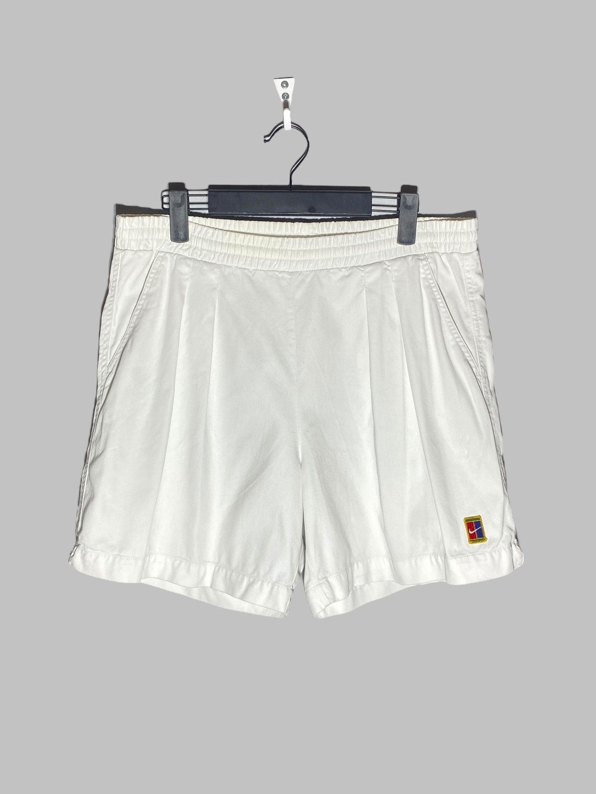 Nike 🔥 VINTAGE 90s NIKE COURT PACTH SHORTS ANDRE AGASSI Y2K USA Size US 32 / EU 48 - 1 Thumbnail