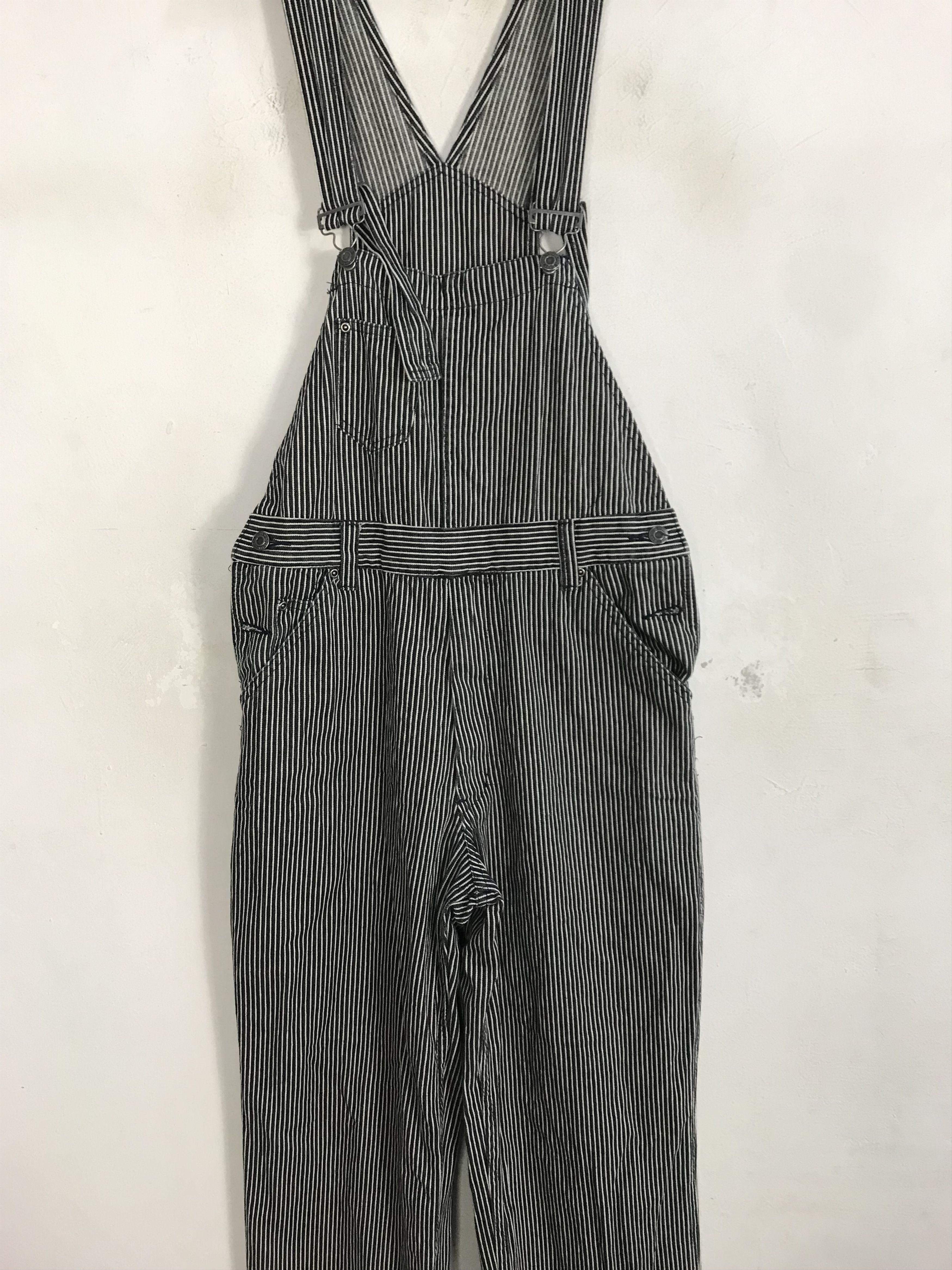 Vintage 90s Dog House Hickory Black Indigo Denim Jeans Overall Size US 32 / EU 48 - 3 Thumbnail