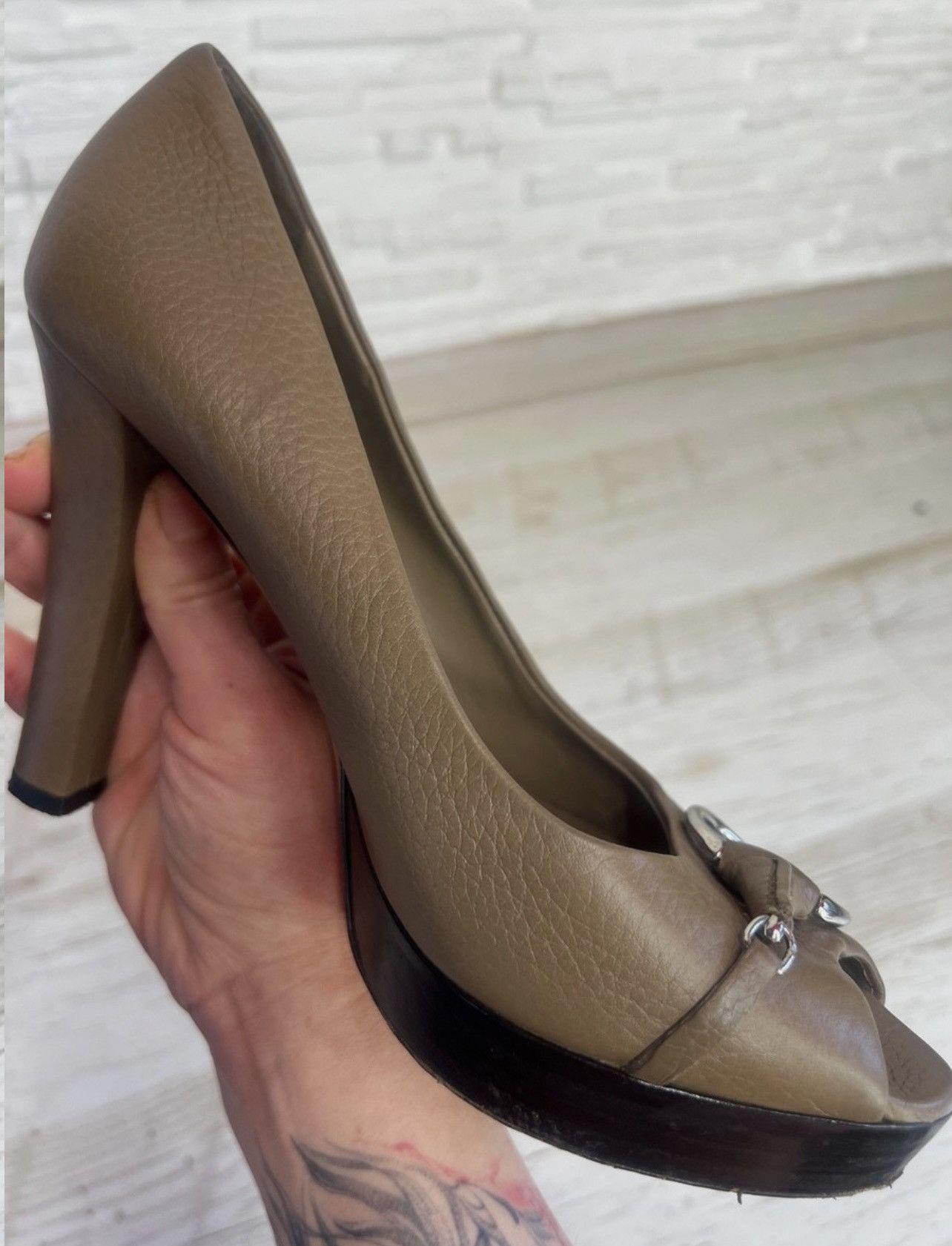 Gucci Gucci Horsebit Leather Pumps Block Heel Size 38 Size US 8 / IT 38 - 10 Thumbnail