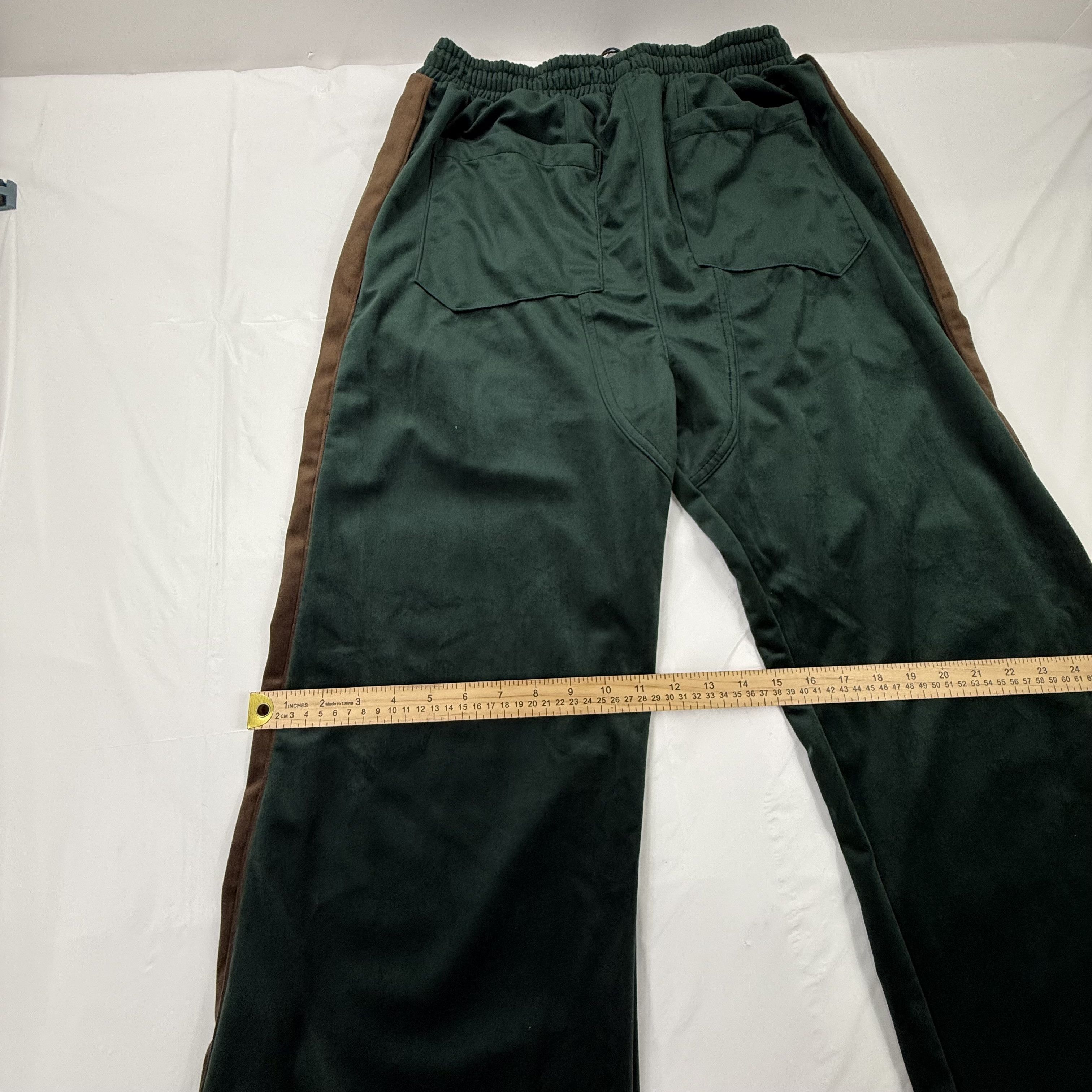 Rhude Rhude Crest Velour Track Pants Green Brown Side Stripe XXL Size US 36 / EU 52 - 3 Thumbnail