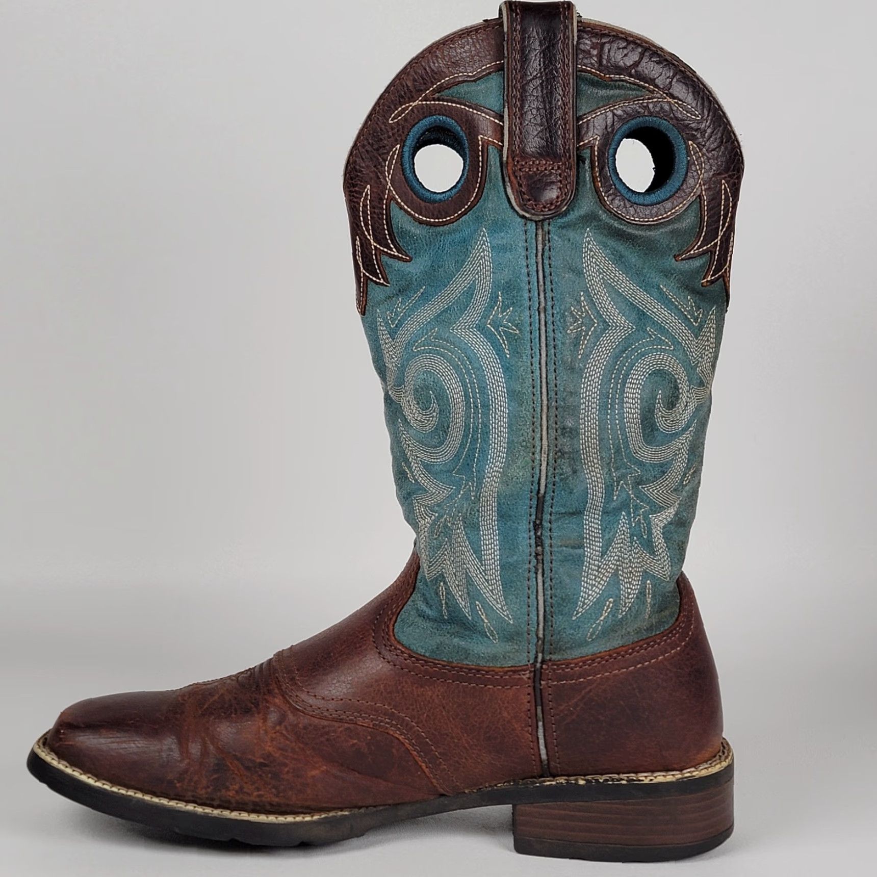 Durango Durango® Saddle Western Boots Women's 9.5 M Brown/Teal Drd0135 Size US 8 / IT 38 - 4 Thumbnail