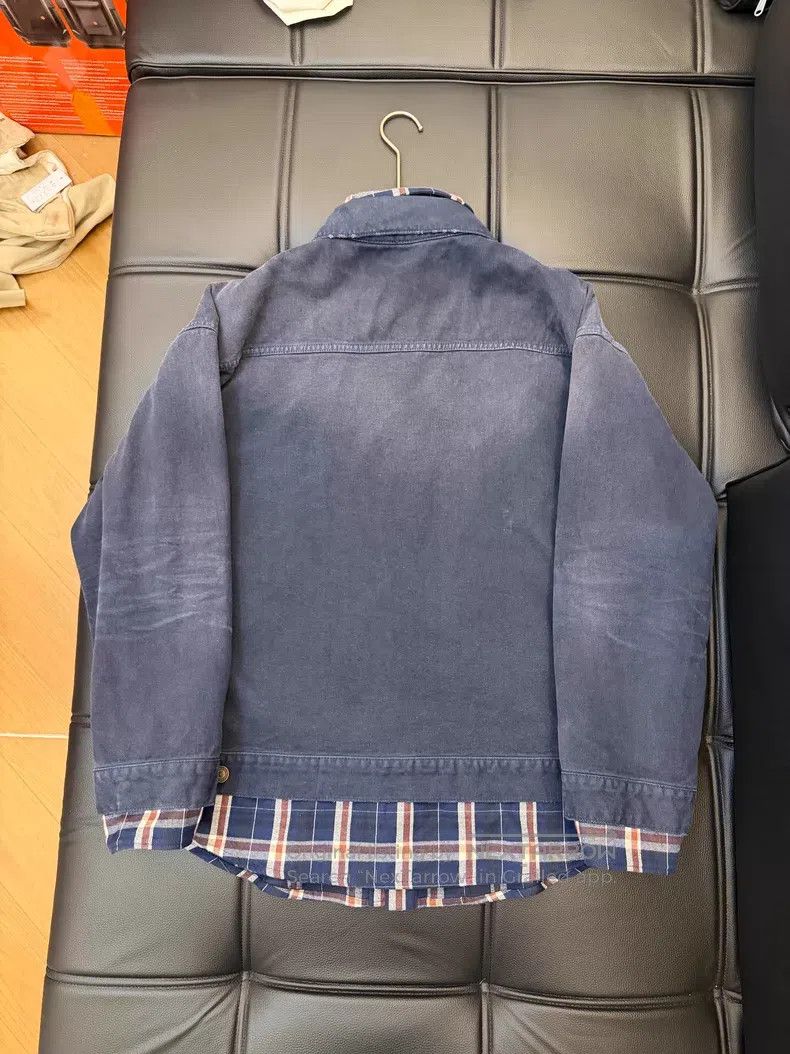 Balenciaga Balenciaga Two-in-One Plaid Shirt and Denim Jacket Size US XS / EU 42 / 0 - 2 Thumbnail