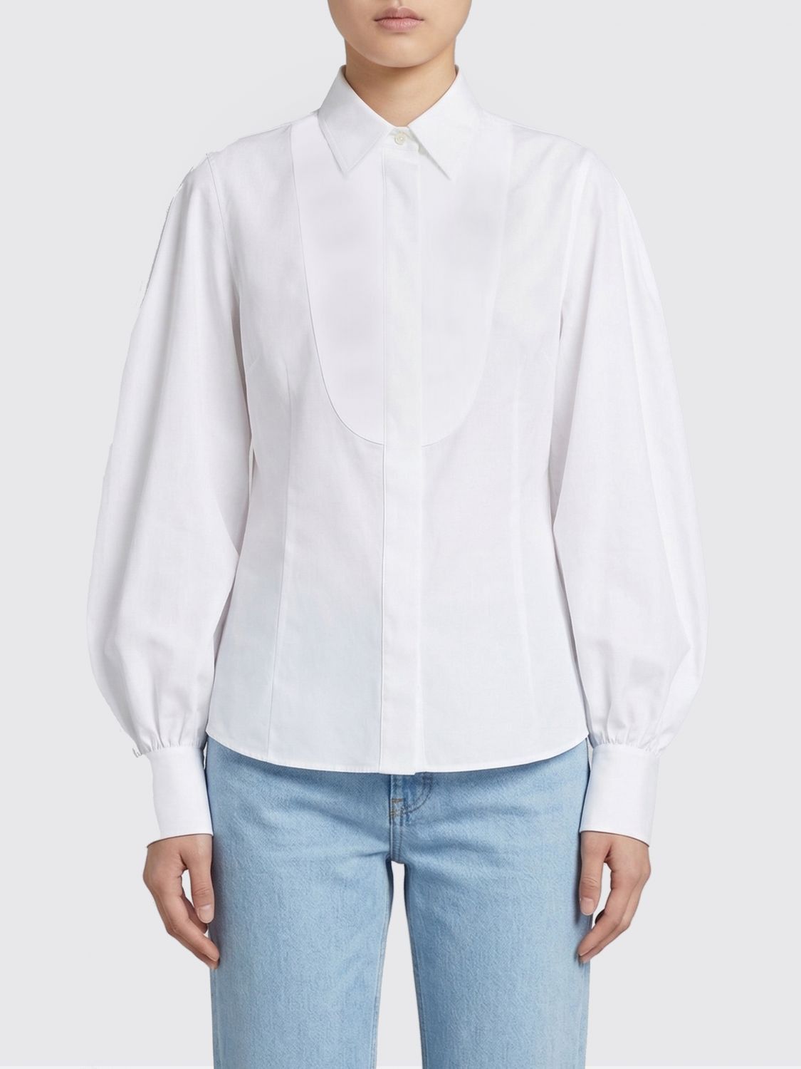 Brunello Cucinelli Brunello Cucinelli Shirt Woman White Size S / US 4 / IT 40 - 1 Thumbnail