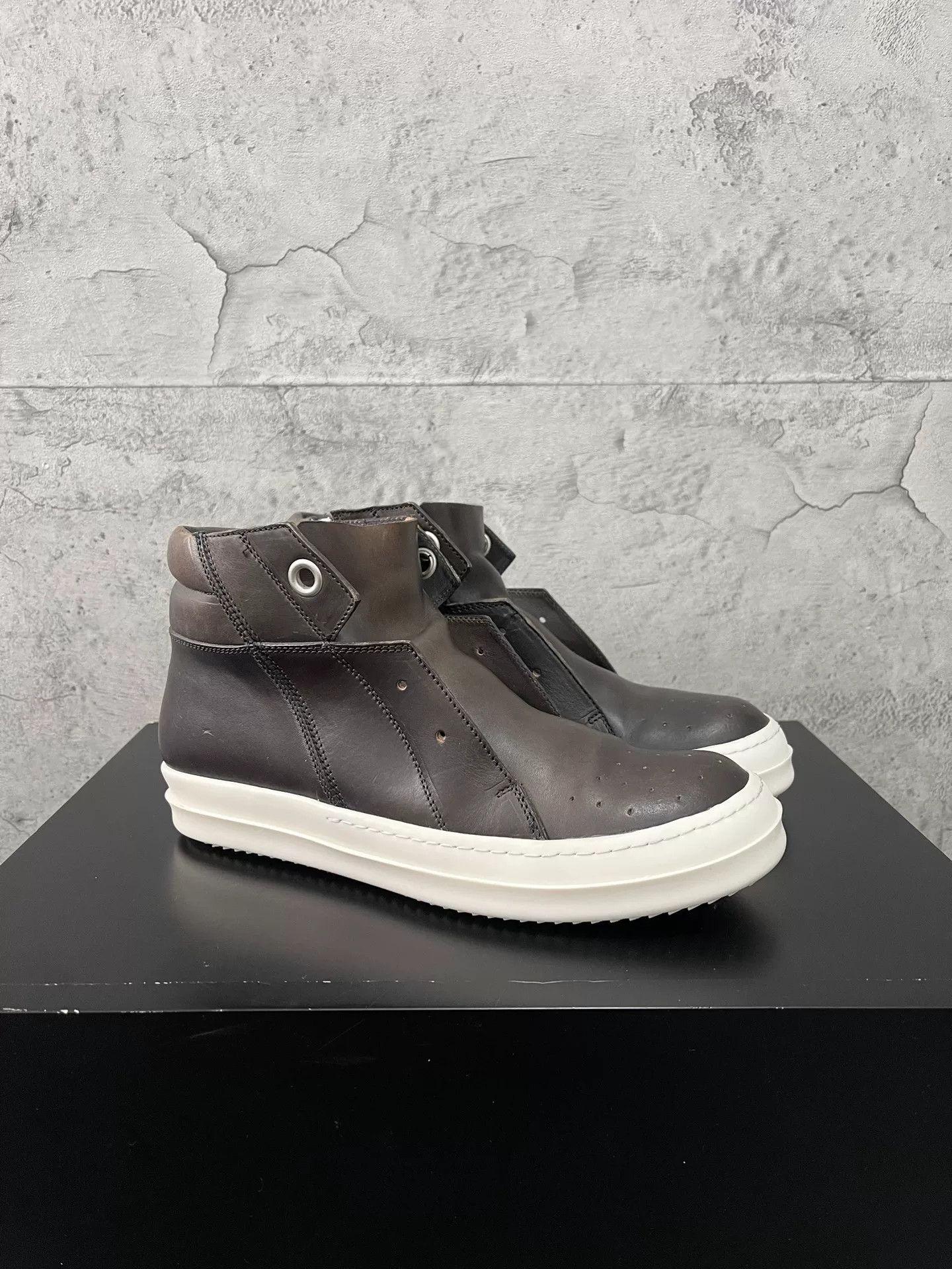 Rick Owens rick owens island dunk brown high-top sneakers Size US 10 / EU 43 - 1 Thumbnail