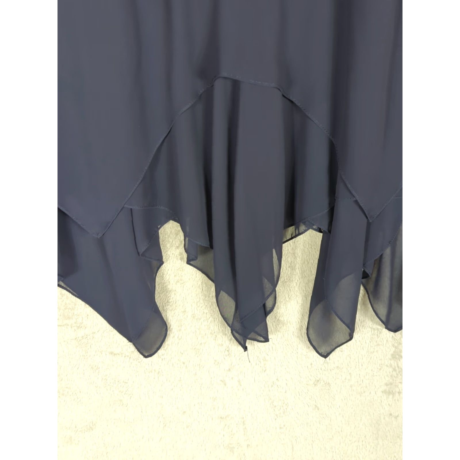 Alex Evenings VINTAGE Alex Evenings Skirt Maxi Midi Chiffon Blue 90s Gothic Grunge Fairy Witchy Hanky Hem Elastic Waist Hand Wash Only Womens M Size 32" / US 10 / IT 46 - 2 Thumbnail