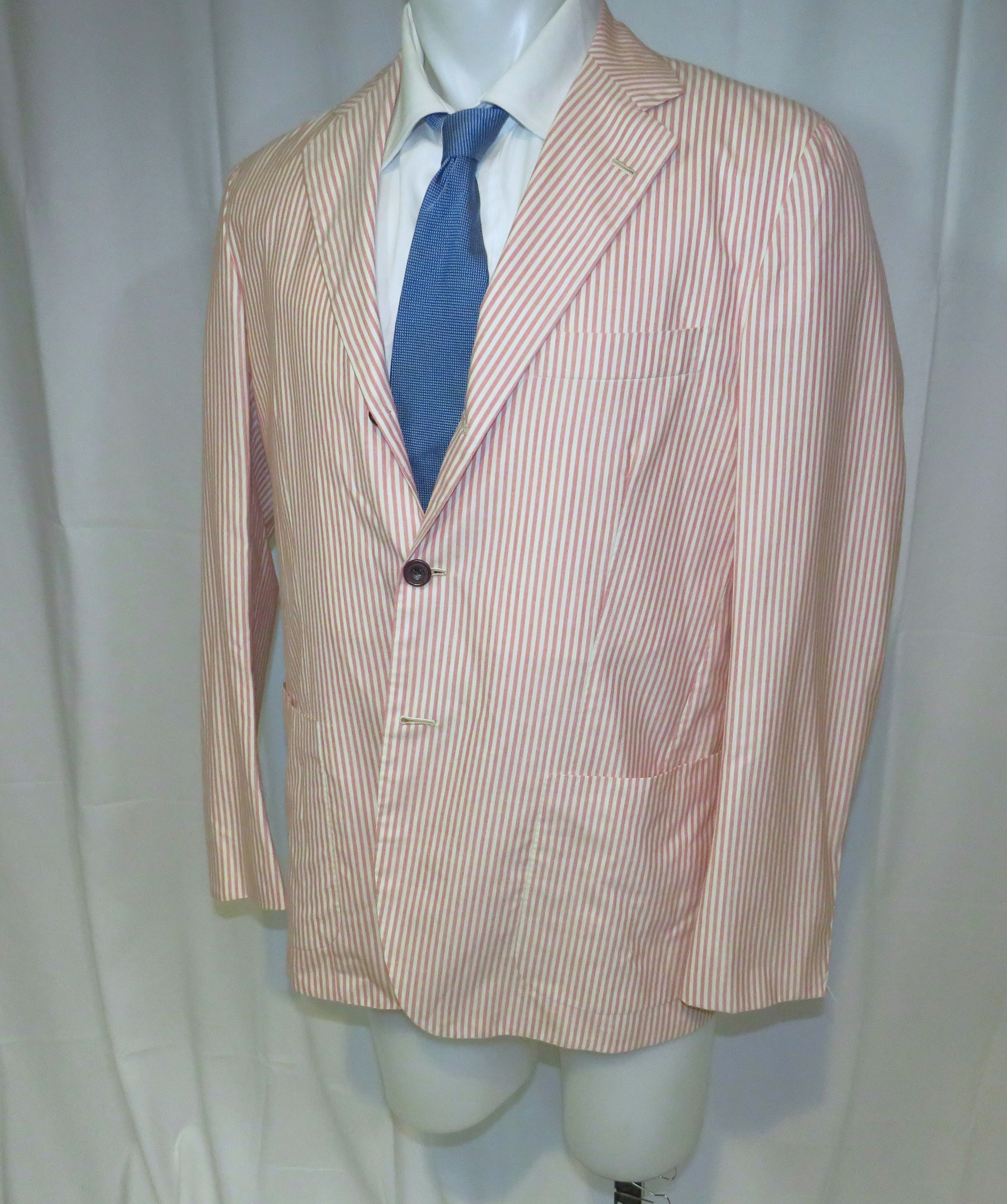 Kiton Cashmere Blend White Red Stripe Three/Two Blazer 44R NWT Size 44R - 7 Thumbnail