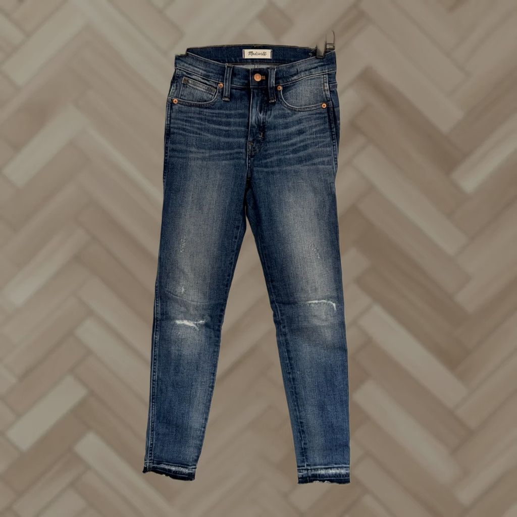 Madewell Madewell 9" High-Rise Skinny Ankle Jeans Winifred Wash 25 Distressed Jeans Blue Women Regular 5-Pocket Button Zipper Slim Vintage: No Size 42" / US 20 - 1 Thumbnail