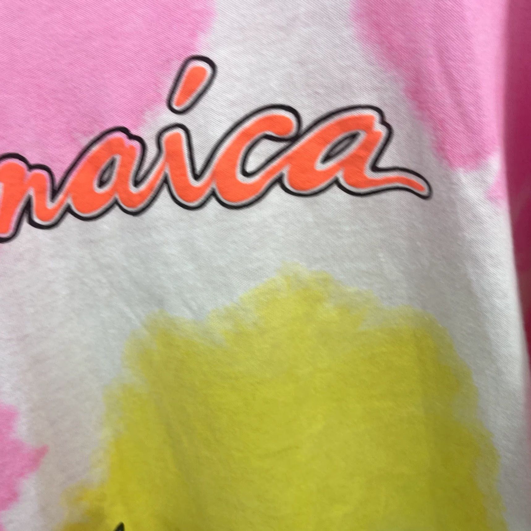 Pinko VINTAGE Jamaica Shirt Pink Orange Neon One Size Cropped 90s Single Stitch y2k - Nike?? Size ONE SIZE - 5 Thumbnail