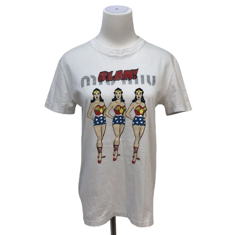 Miu Miu Miu Miu Wonder Woman Graphic T-Shirt XS Size XS / US 0-2 / IT 36-38 - 1 Thumbnail