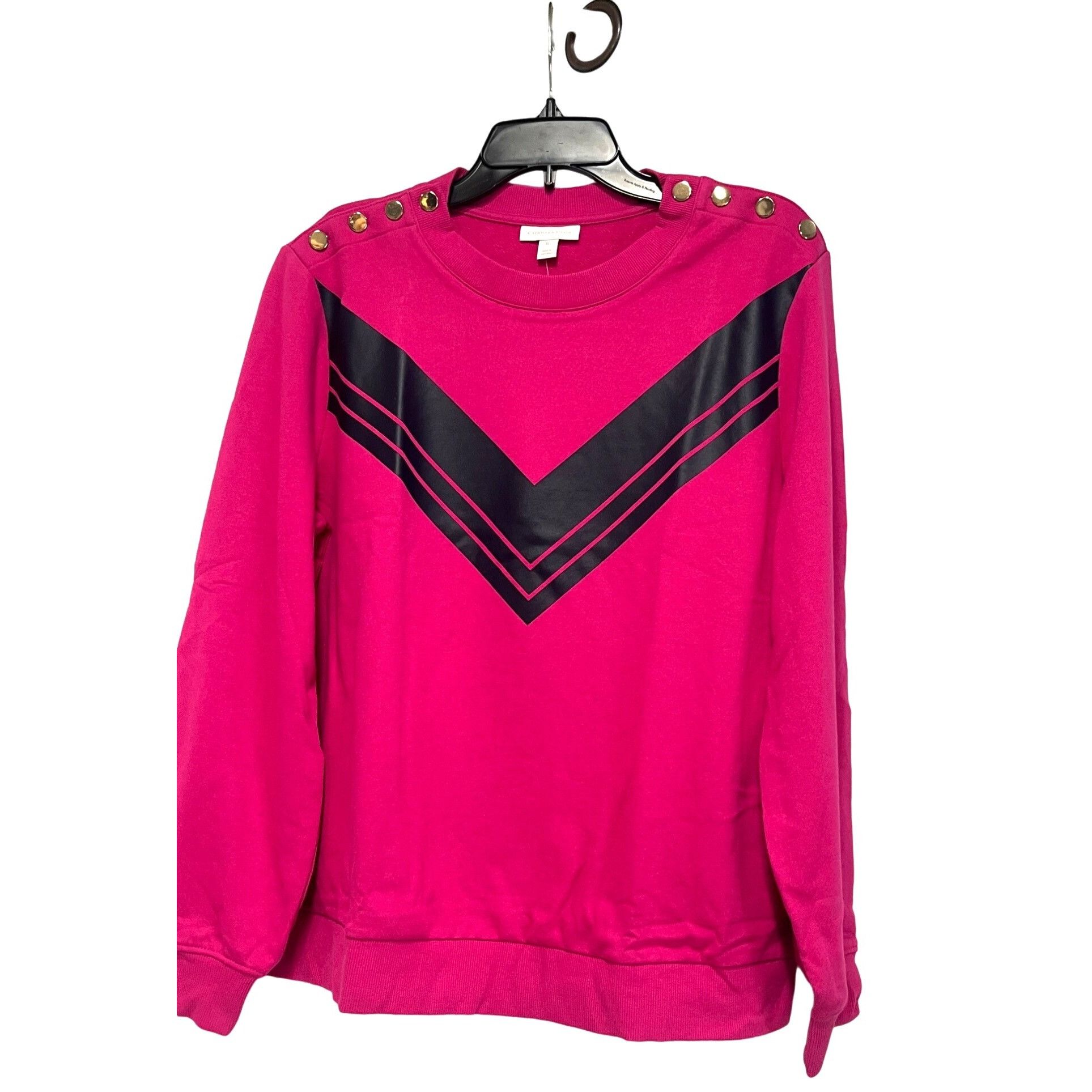 Other Charter Club Chevron Button-Shoulder Top, Pink Tutu, XL Size XL / US 12-14 / IT 48-50 - 3 Thumbnail