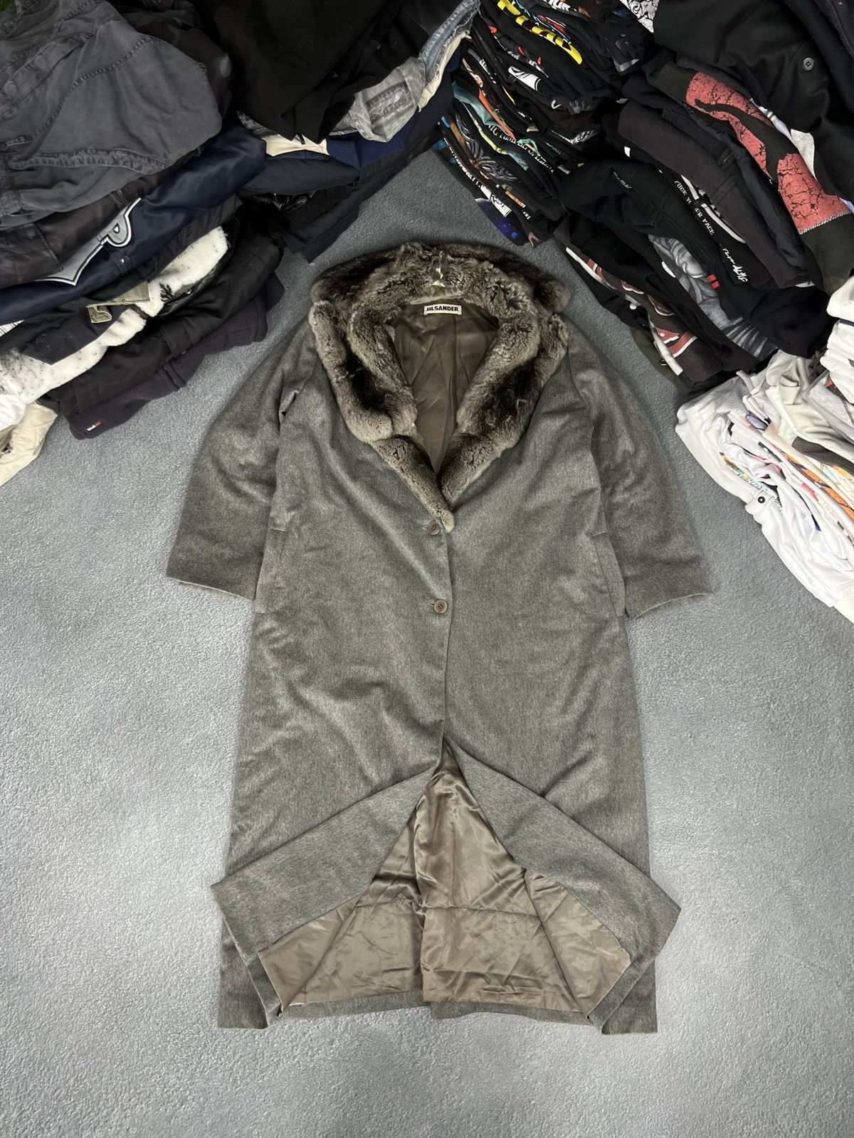 Jil Sander Vintage Jil Sander fur trench coat grey very rare Size S / US 4 / IT 40 - 1 Thumbnail