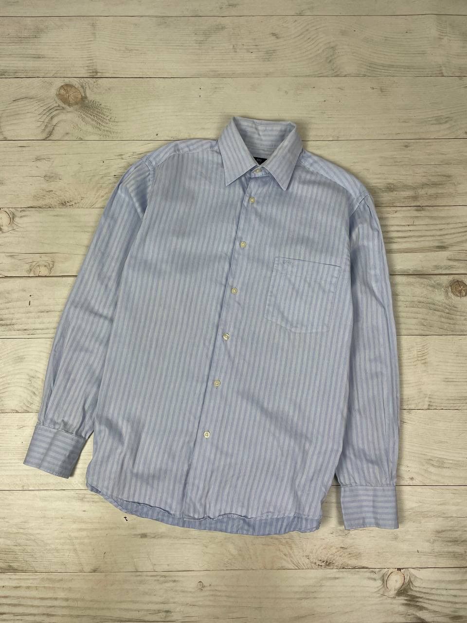 Balenciaga Vintage Balenciaga BB Striped Shirt Buttons Up Long Sleeve Size US M / EU 48-50 / 2 - 1 Thumbnail