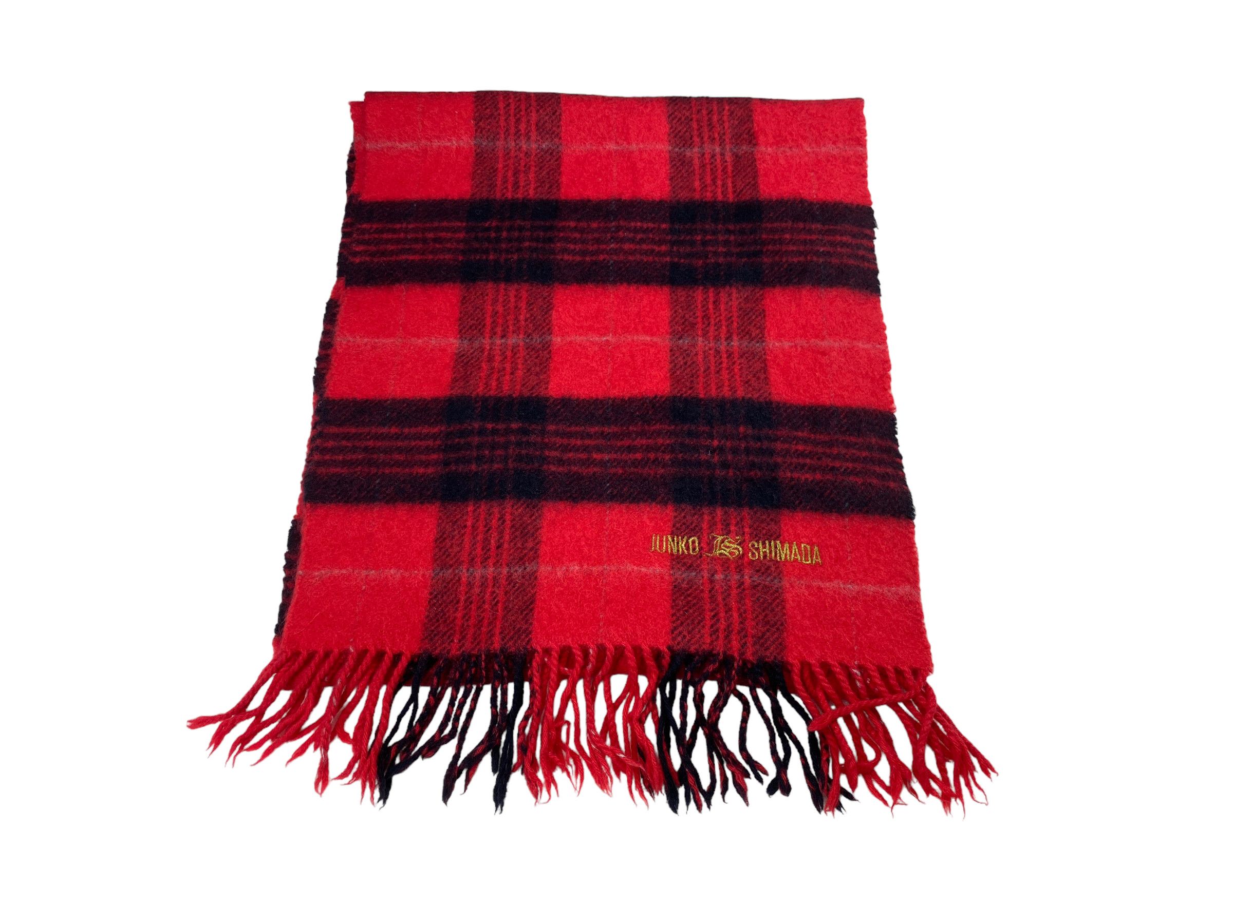 Junko Shimada × Vintage Vintage Junko Shimada Checkered Scarf – 90s Designer Size ONE SIZE - 6 Thumbnail