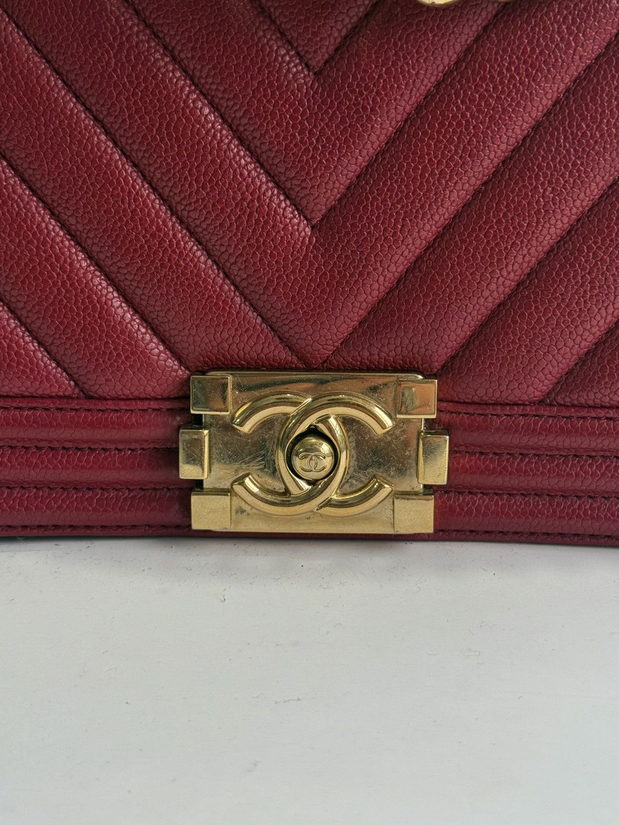 Chanel Chanel - Chevron LeBoy Maroon GHW Bag Size ONE SIZE - 2 Thumbnail