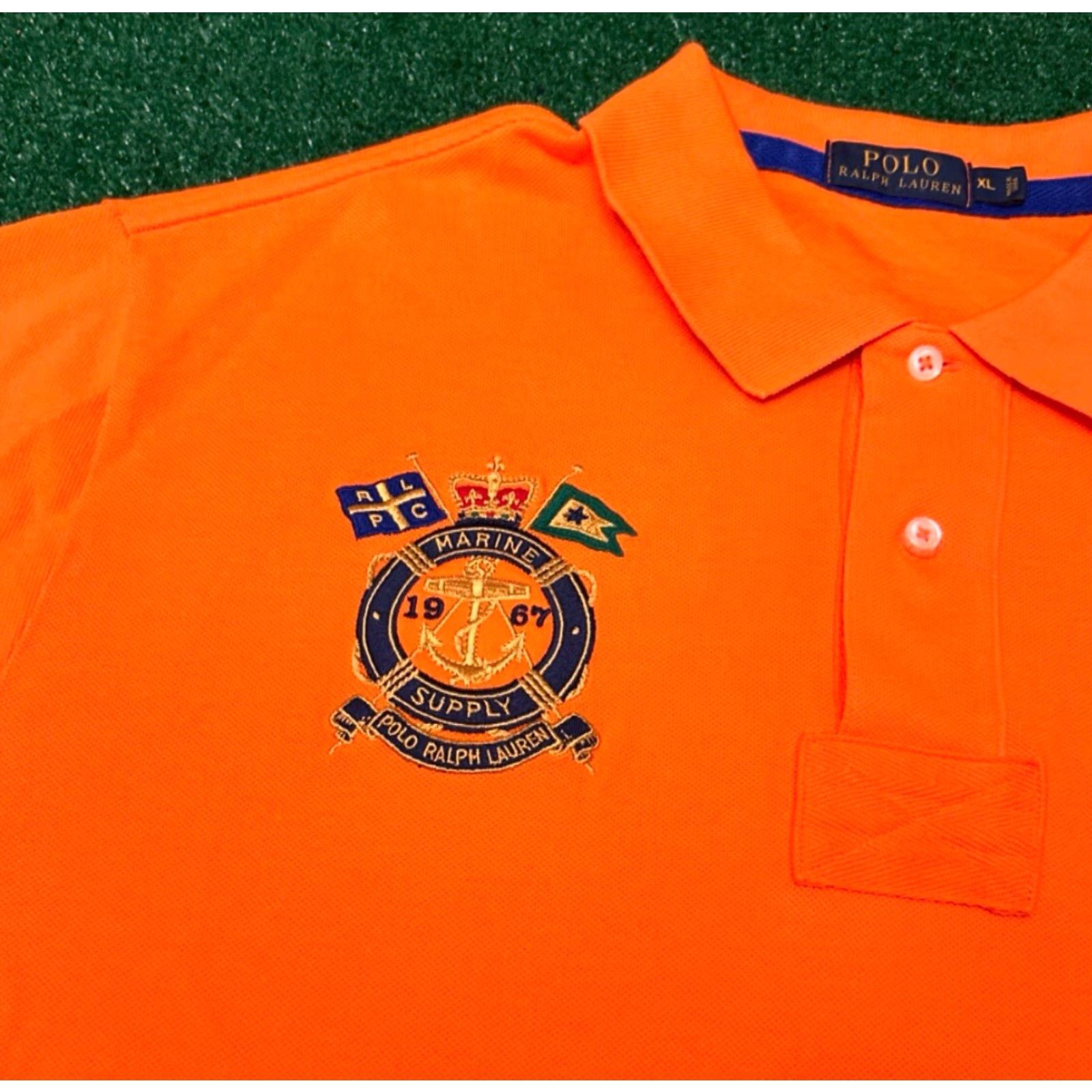 Polo Ralph Lauren VINTAGE Polo Ralph Lauren Big Pony Marine Supply Sailing Crest Collared Polo Shirt XL Size Orange Men’s Polo shirt Size US XL / EU 56 / 4 - 2 Thumbnail