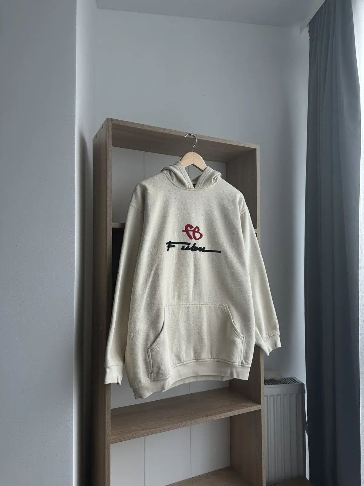 Fubu × Vintage Vintage Fubu Beige Center Logo Hoodie Size US XL / EU 56 / 4 - 5 Thumbnail