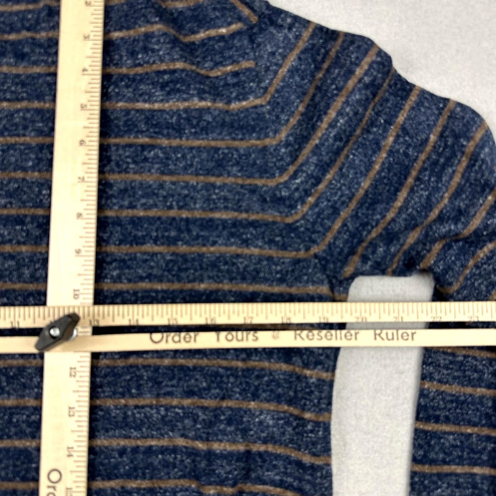 Faherty Faherty Sweater Mens Medium Blue Brown Stripe Cotton Crewneck Pullover Knit M Size US M / EU 48-50 / 2 - 5 Thumbnail