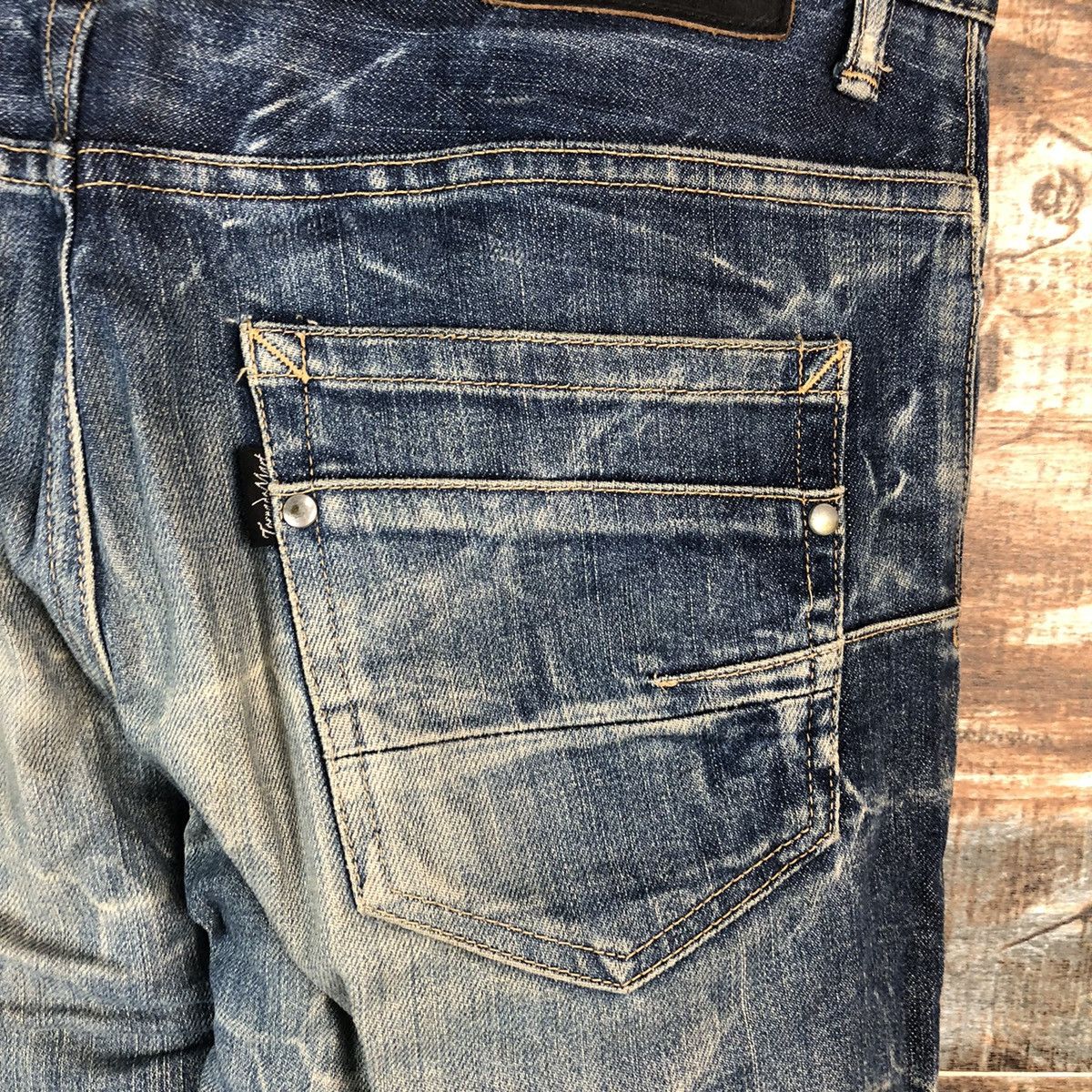 Tornado Mart DL Tornado Mart Blue Distressed Denim Pants #C145 Size US 33 - 17 Thumbnail