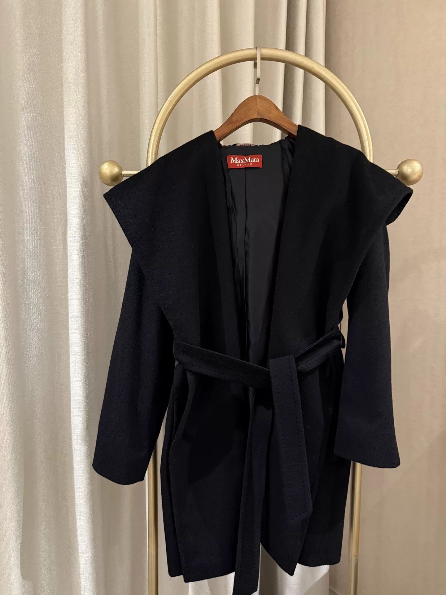 Max Mara Maxmara Black Classic Robe Coat 36 Size US S / EU 44-46 / 1 - 1 Thumbnail