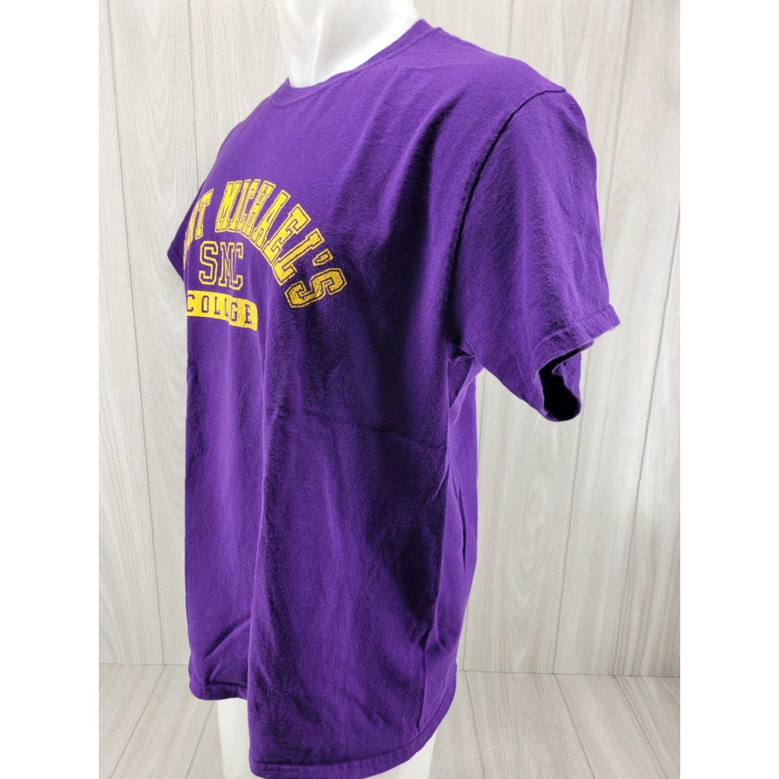 Vintage Saint Michaels College SMC T-Shirt Adult Large Purple Short Sleeve MV Sport Logo Size US L / EU 52-54 / 3 - 3 Thumbnail