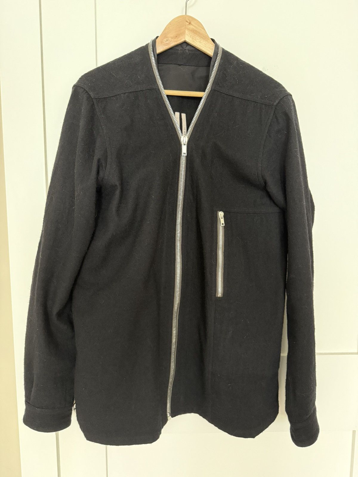 Rick Owens Larry Zip Wool Shirt Size US L / EU 52-54 / 3 - 1 Thumbnail