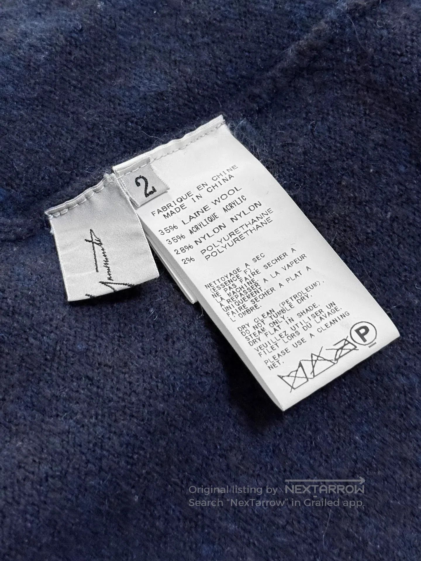 Yohji Yamamoto Asymmetrical Navy Blue Wool Sweater. Size M / US 6-8 / IT 42-44 - 6 Thumbnail